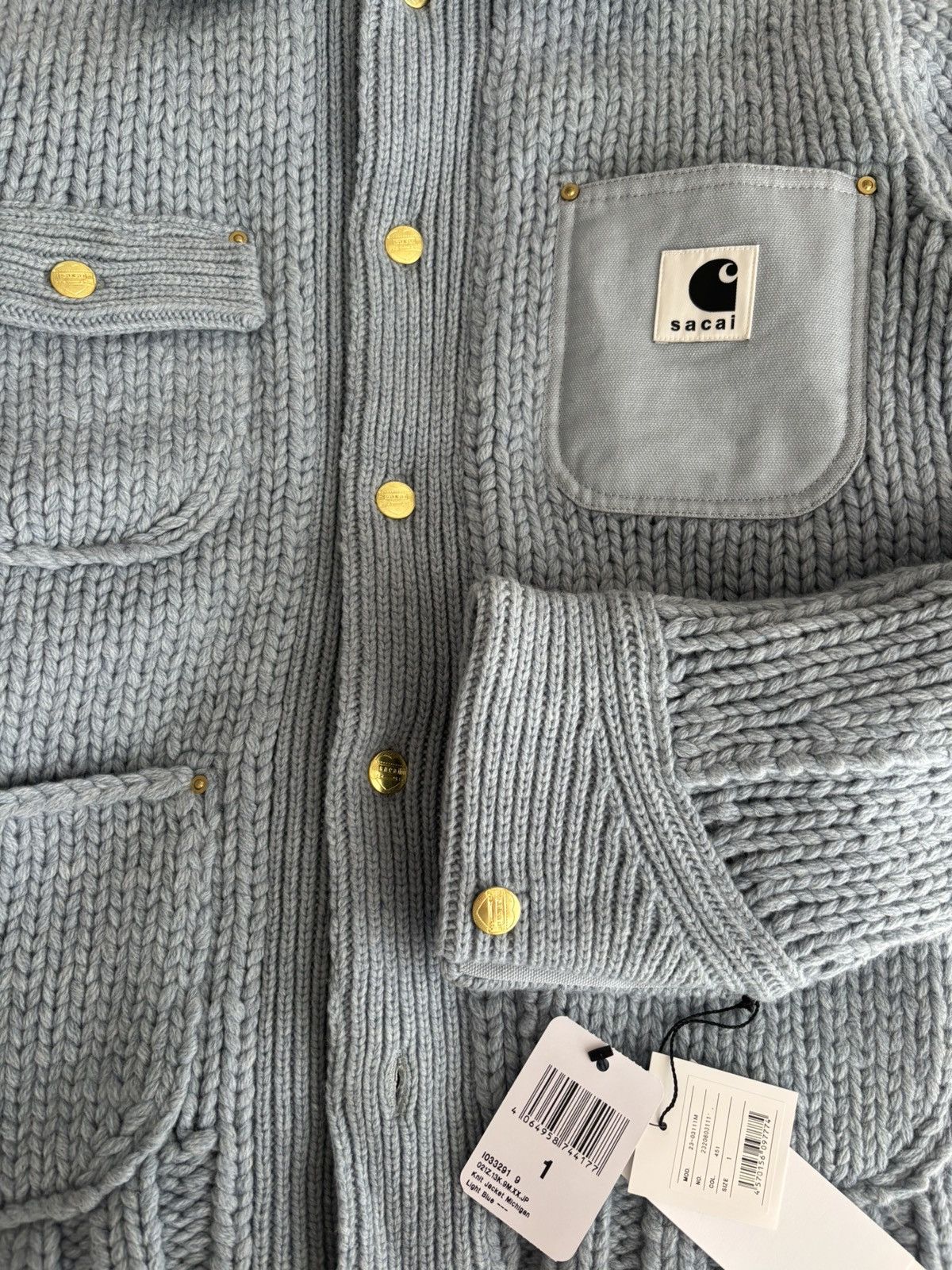 Carhartt × Sacai Carhartt x Sacai Knit Jacket Michigan Size US S / EU 44-46 / 1 - 3 Thumbnail