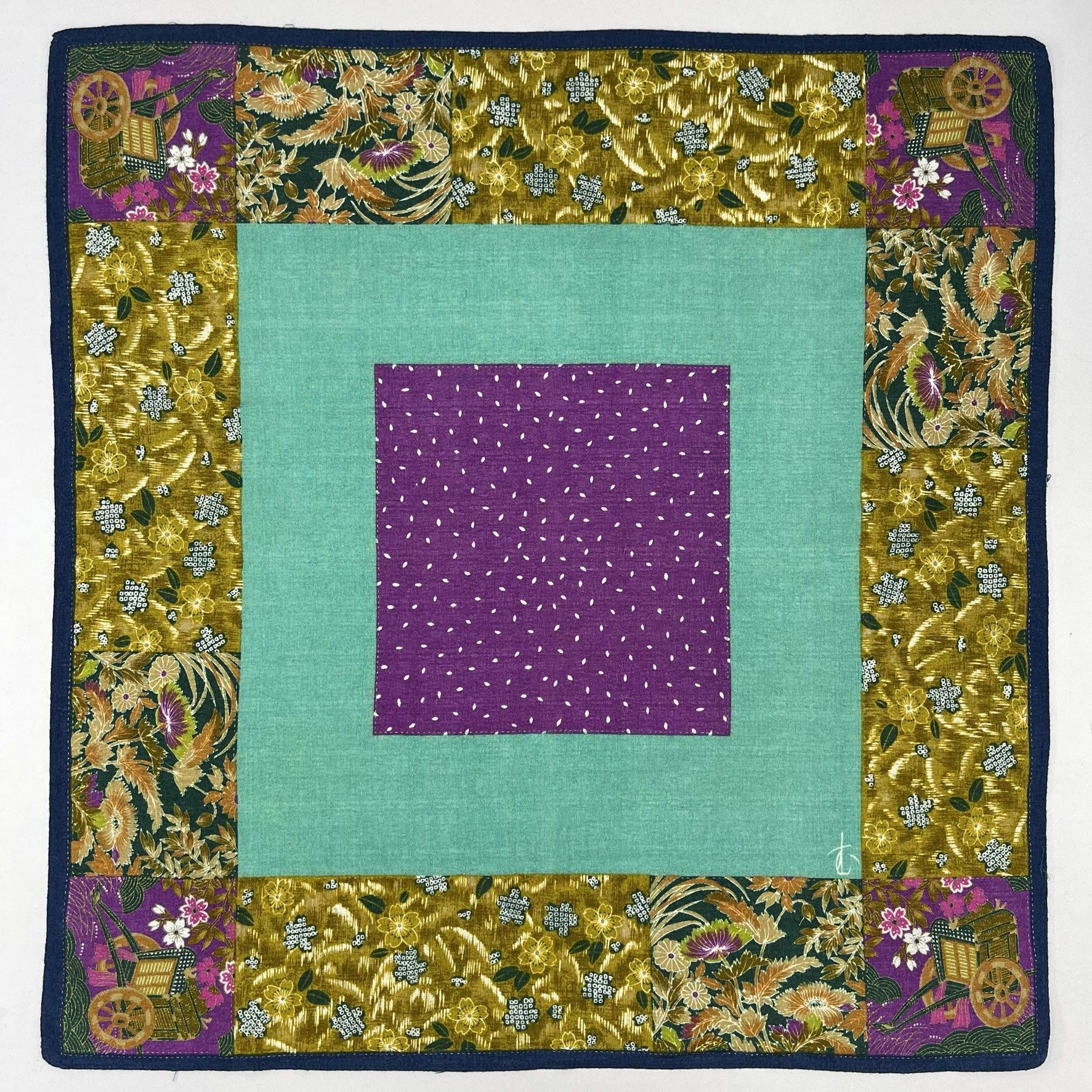 Japanese Brand Vintage Japanese Furoshiki Wrap Handkerchief - 5029 Size ONE SIZE - 2 Thumbnail
