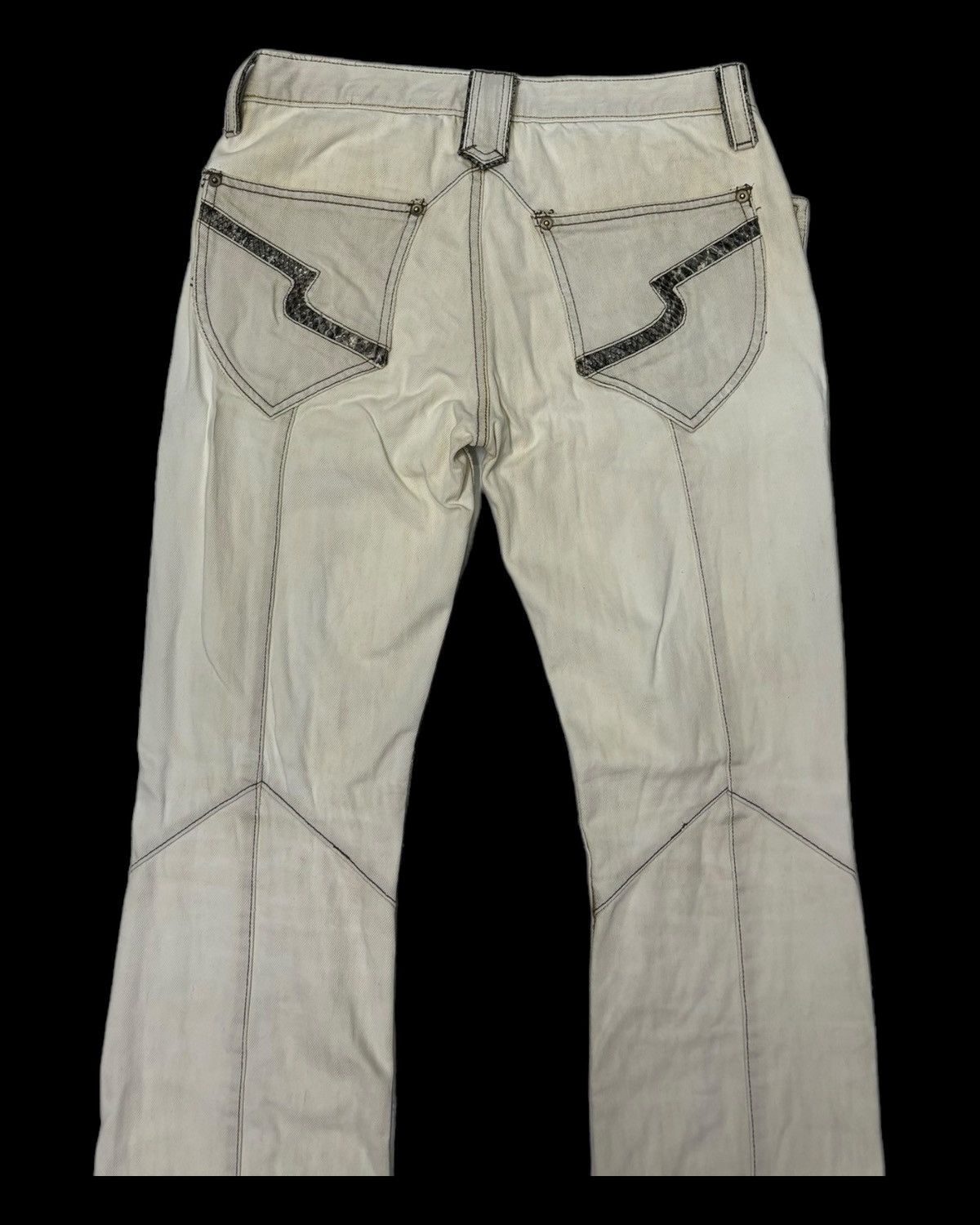 If Six Was Nine RARE🔥SEMANTIC DESIGN PUNK DISTRESS SNAKE SKIN POCKET JEANS Size US 29 - 8 Thumbnail