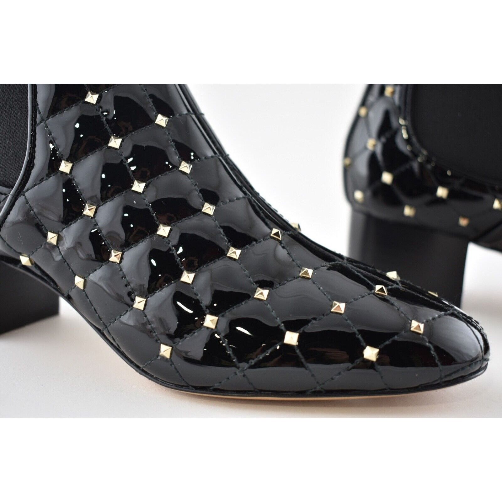 Valentino Valentino Rockstud Chelsea Spike Black Patent Stud Heel Size US 7 / IT 37 - 5 Thumbnail