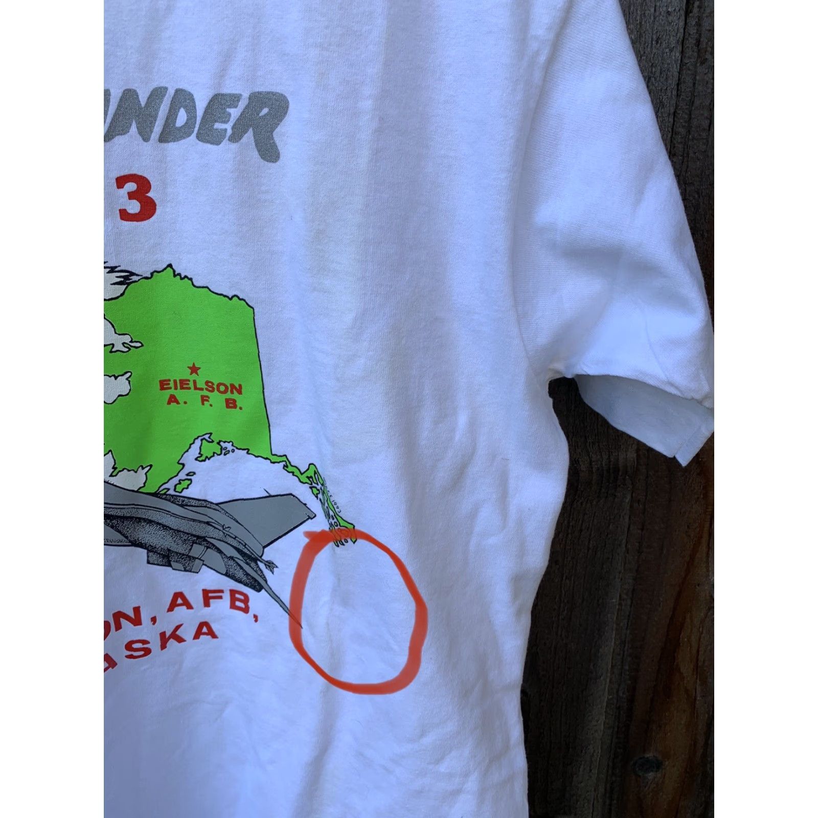 Fruit Of The Loom VINTAGE Cope Thunder 1993 Eielson AFB Alaska t shirt bald eagle air force size L Size US L / EU 52-54 / 3 - 6 Thumbnail