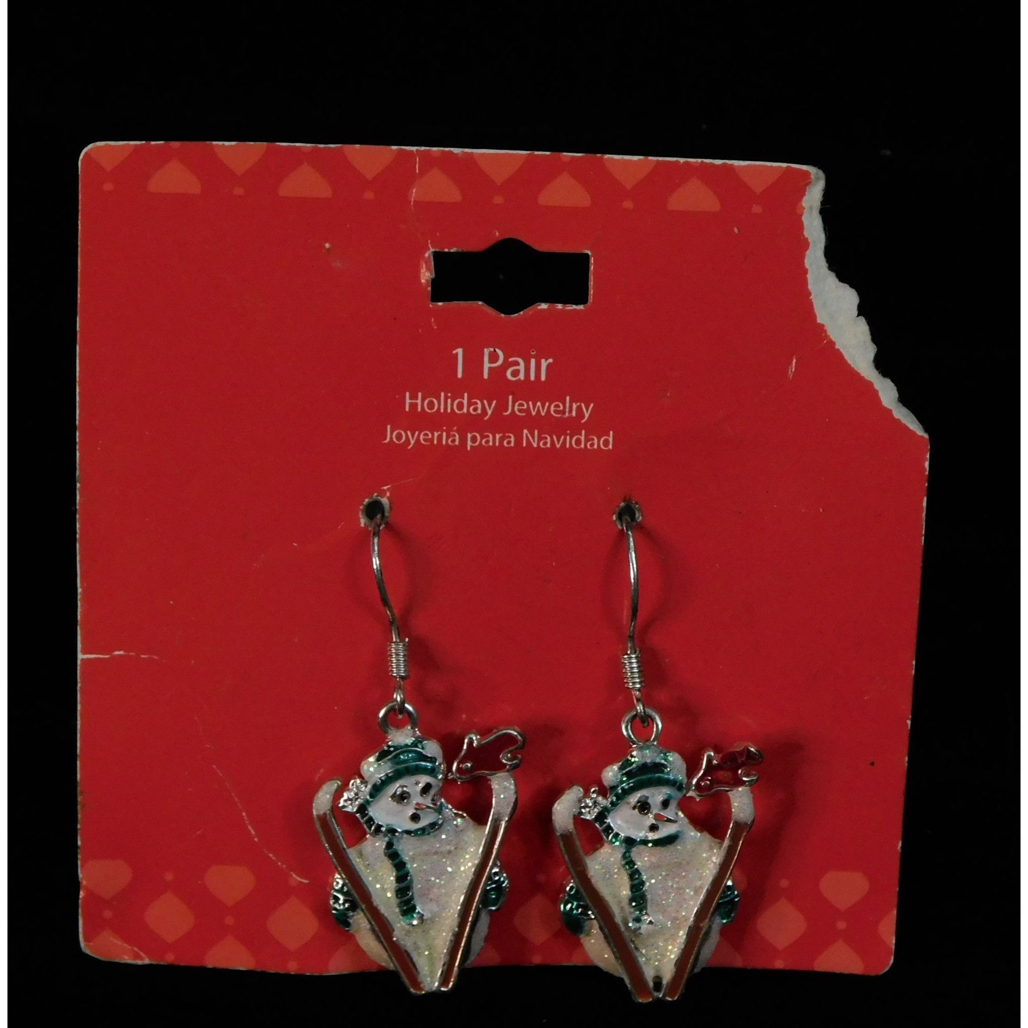 Other Skiing Snowman Glitter Enamel Dangle Earrings Size ONE SIZE - 4 Thumbnail