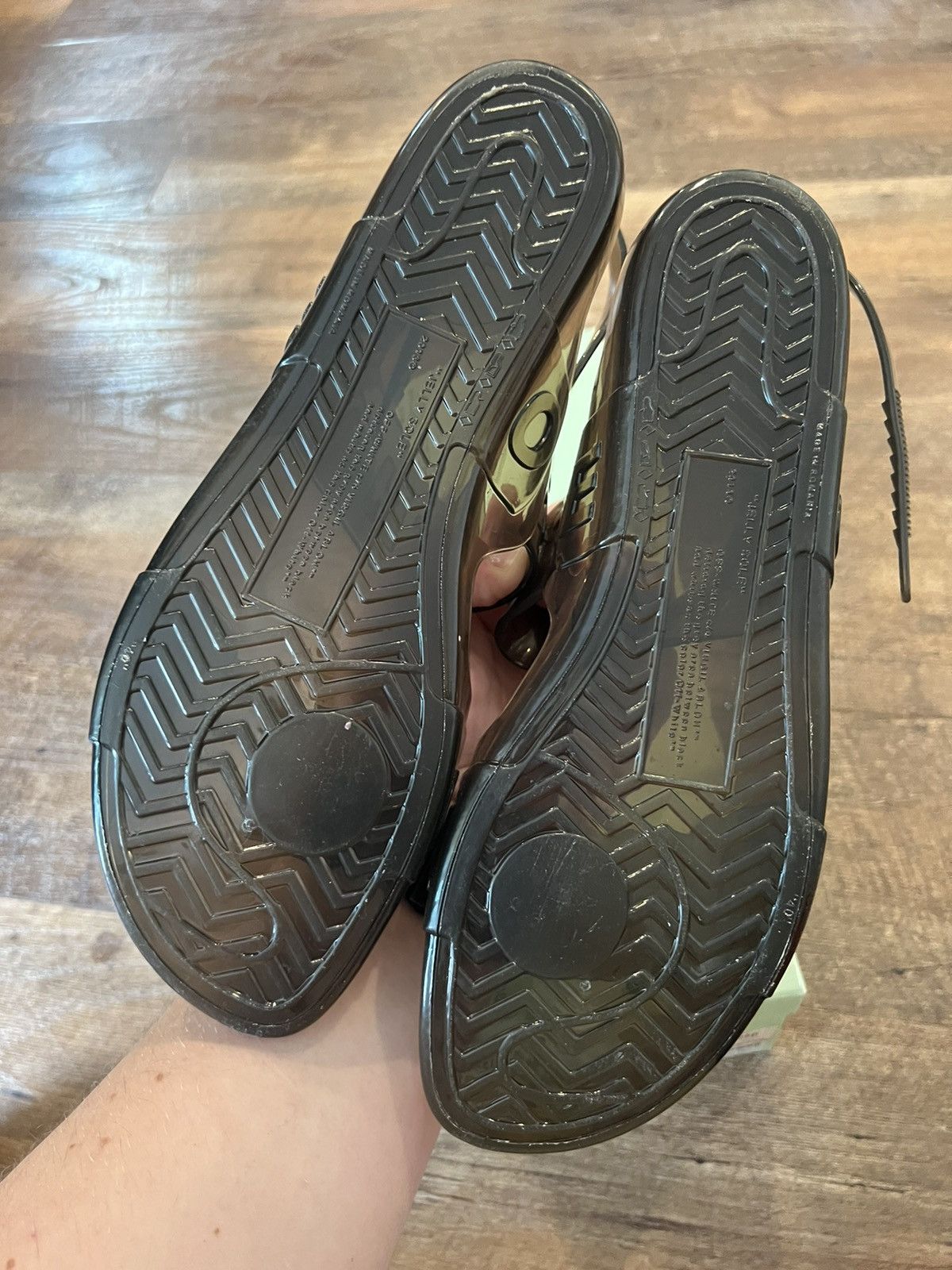 Off-White Off-White Jelly Sandals Zip Tie Slingback Black Sz 40 US 9 Size US 9 / IT 39 - 11 Thumbnail