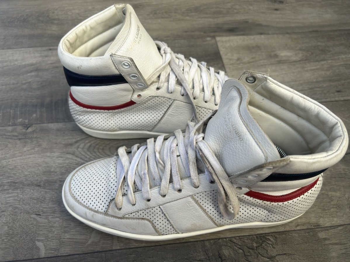 Saint Laurent Paris SAINT LAURENT SL/10H PERFORATED DISTRESSED HIGH-TOP Sneakers Size US 9 / EU 42 - 4 Thumbnail