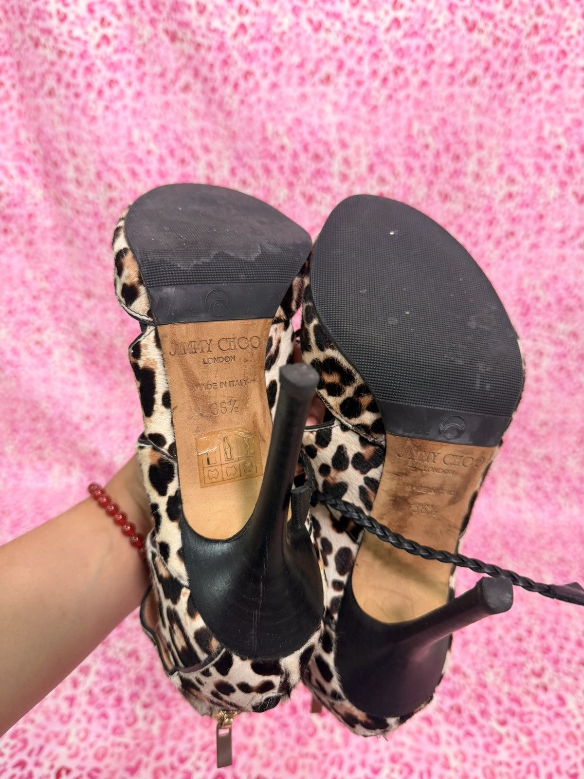 Jimmy Choo Jimmy Choo Leopard Print Cage Booties Size US 6.5 / IT 36.5 - 4 Thumbnail