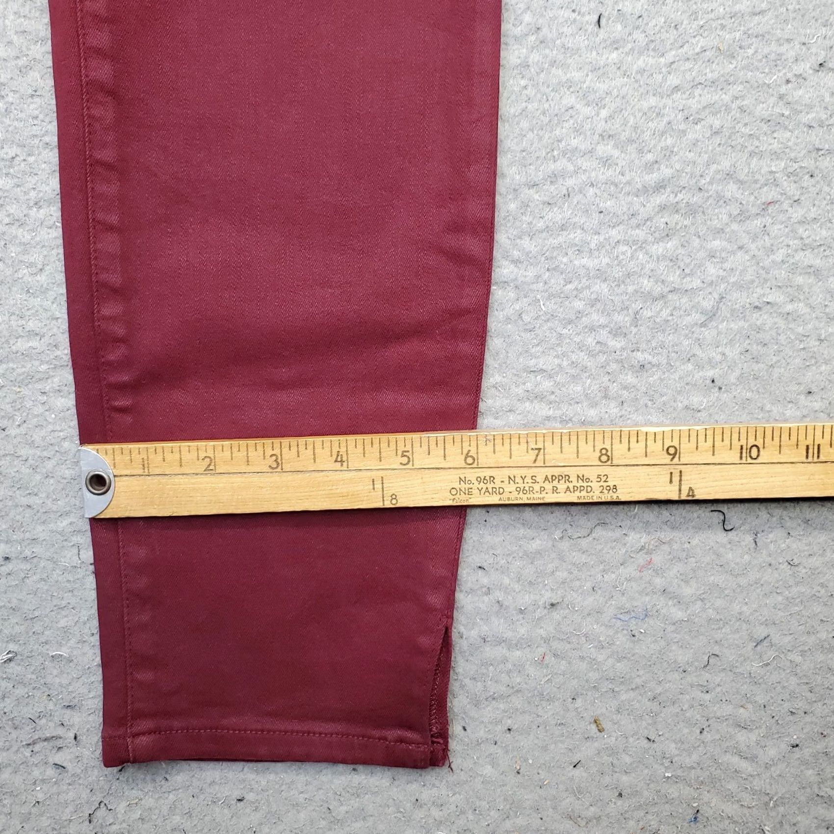 J Brand J Brand Skinny Jeans Womens 30 Burgundy Denim Flat Front Ankle Slit Streetwear Jeans Size 30" / US 8 / IT 44 - 5 Thumbnail