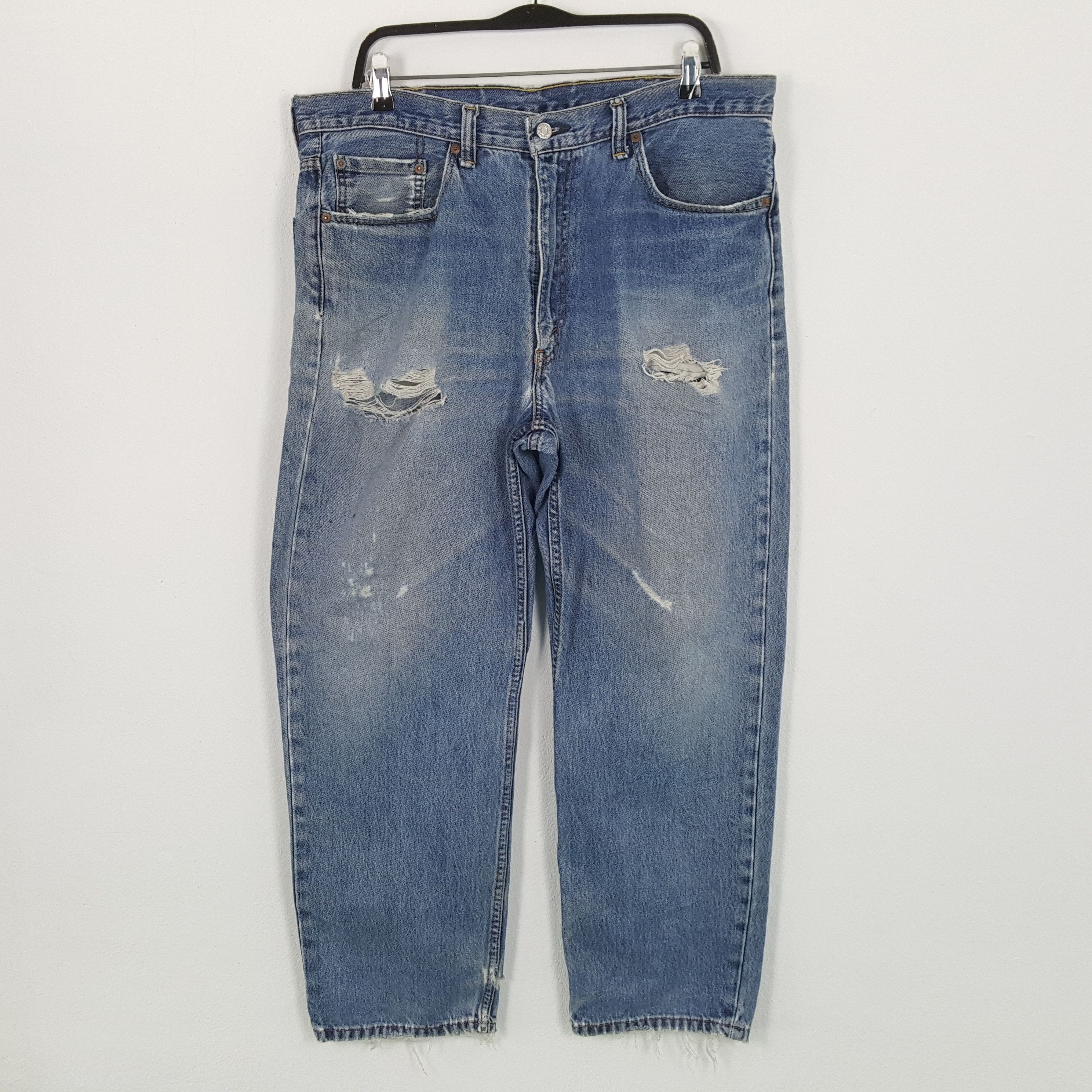 image of Distressed Denim x Levis Jeans Distressed Streetwear Style in Blue Jean, Men's (Size 37)