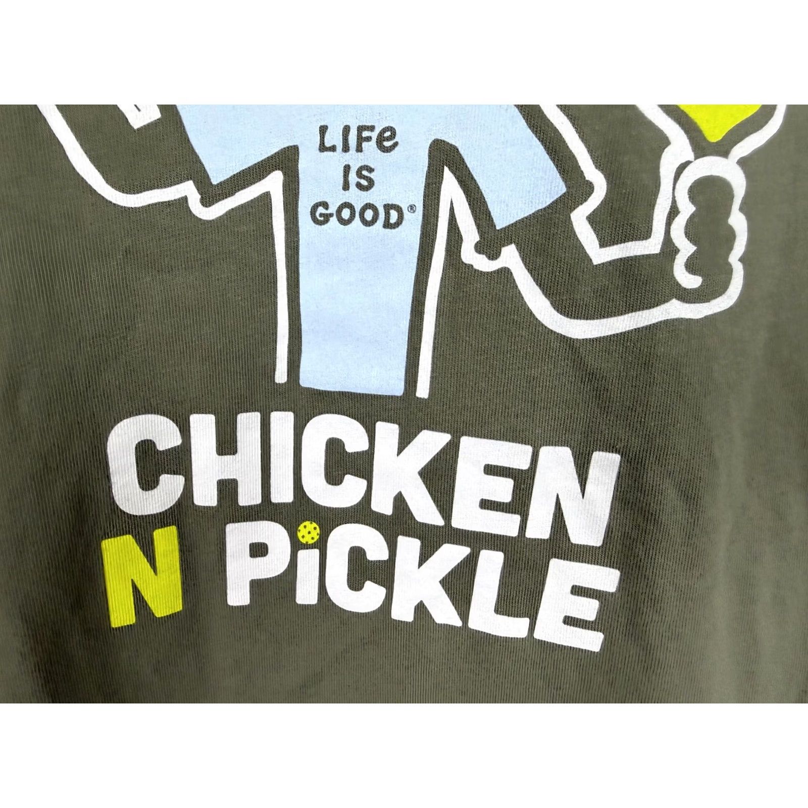 Life is Good Life is Good Shirt Men XL Olive Chicken N Pickle Ball Sports Long Sleeve Cotton Size US XL / EU 56 / 4 - 5 Thumbnail
