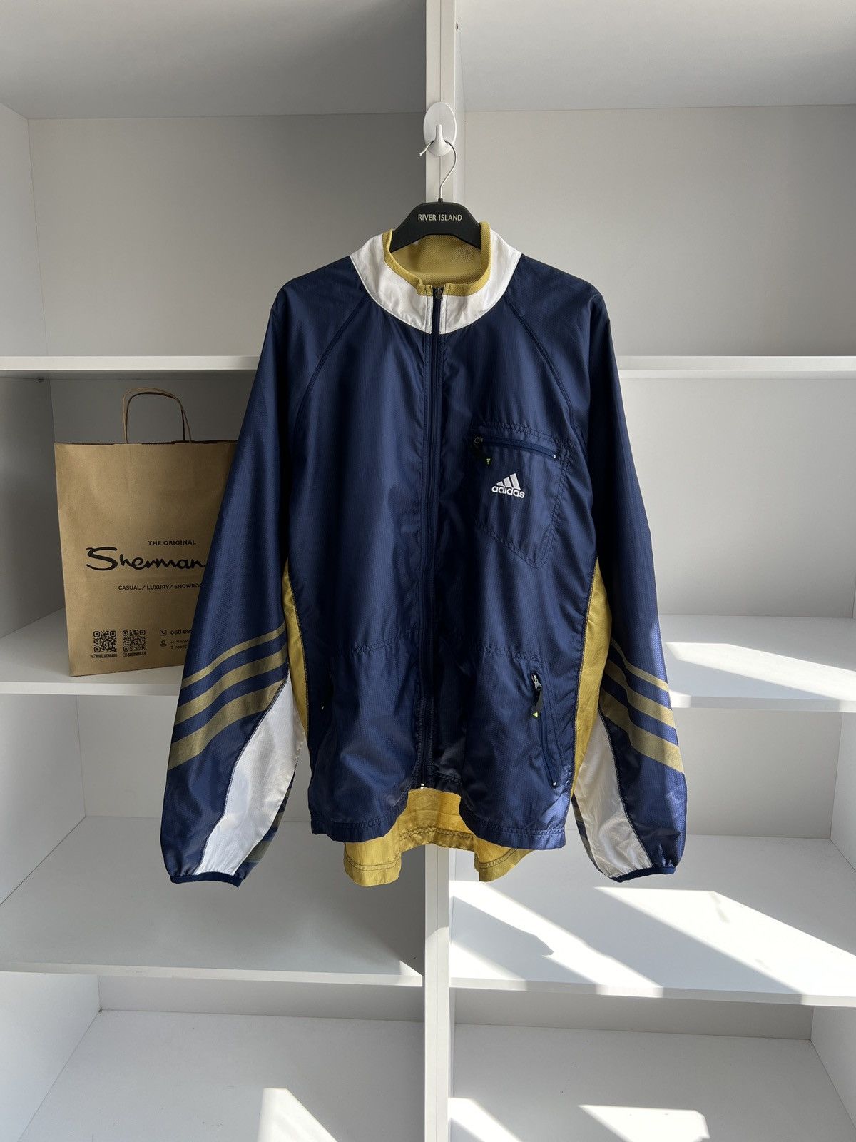 Adidas × Vintage Vintage Adidas Windbreaker Jacket 90s style Size US XL / EU 56 / 4 - 1 Thumbnail