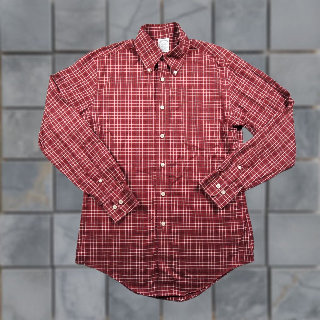 Brooks Brothers Brooks Brothers Shirt Mens Small Red Button Down Regent Check Supima Cotton Size US S / EU 44-46 / 1 - 1 Thumbnail