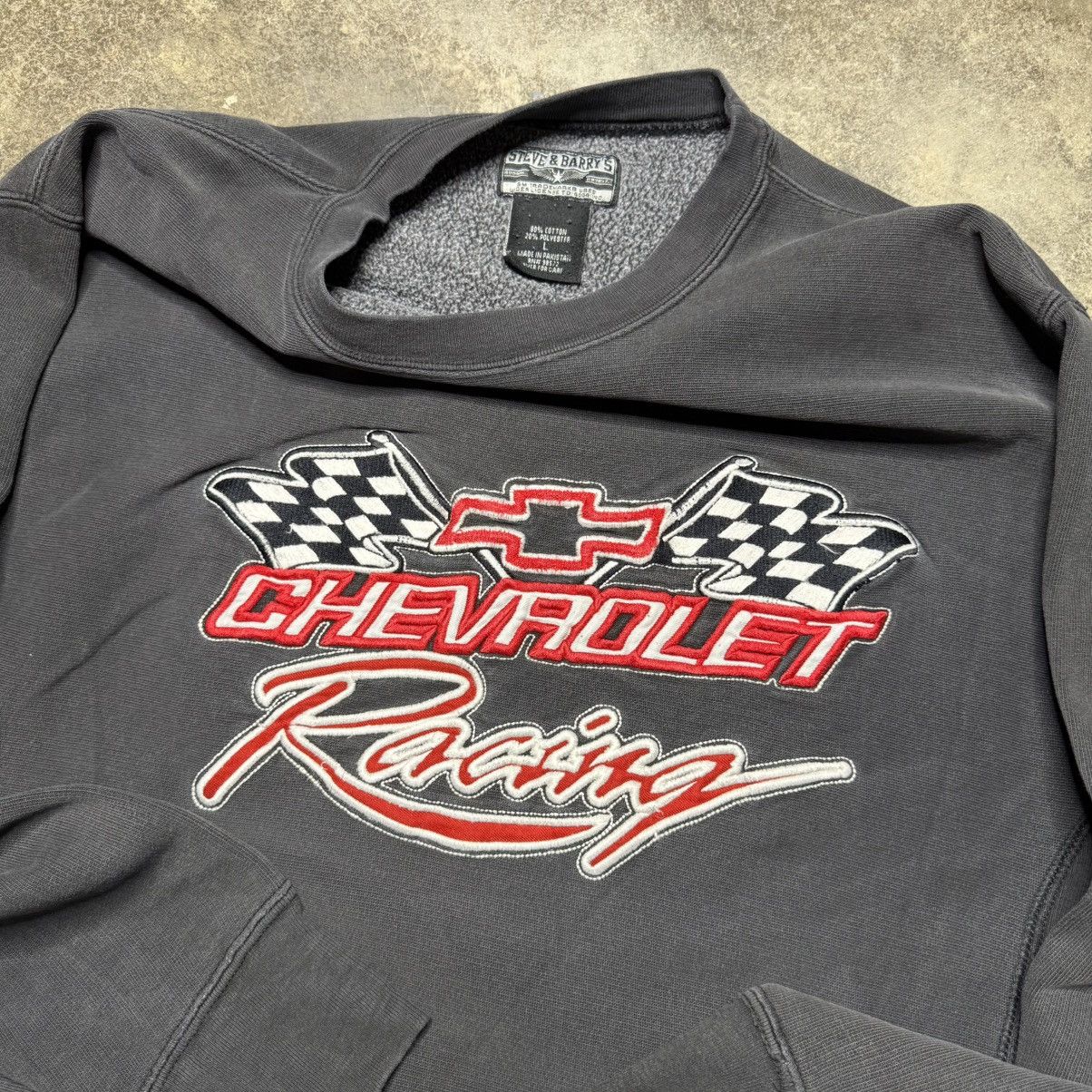 Vintage vintage faded black chevrolet racing thrashing sweatshirt Size US L / EU 52-54 / 3 - 4 Thumbnail