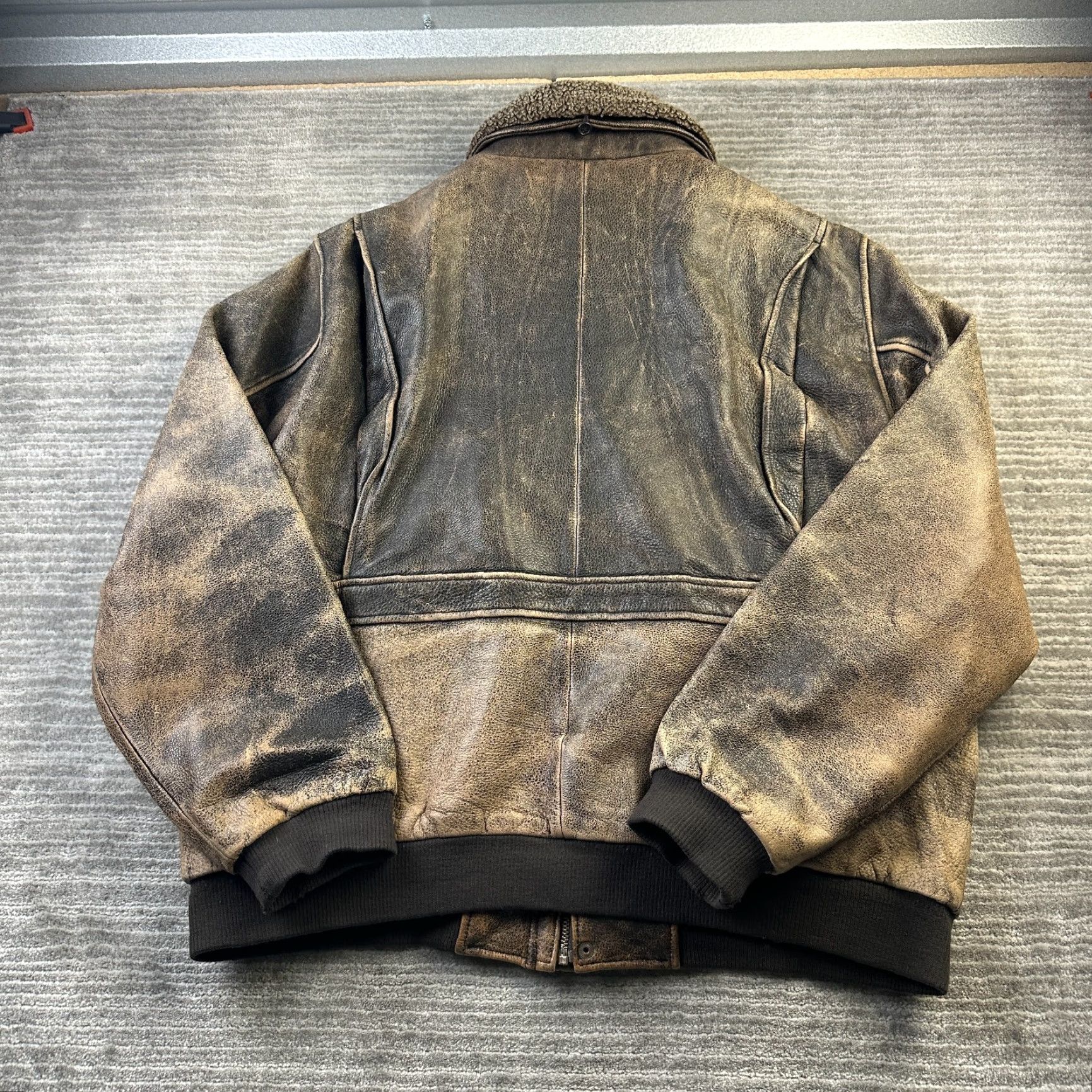 Eddie Bauer VINTAGE Eddie Bauer Jacket Mens XL Brown Leather Bomber Shearling Collar Flight Size US XL / EU 56 / 4 - 2 Thumbnail