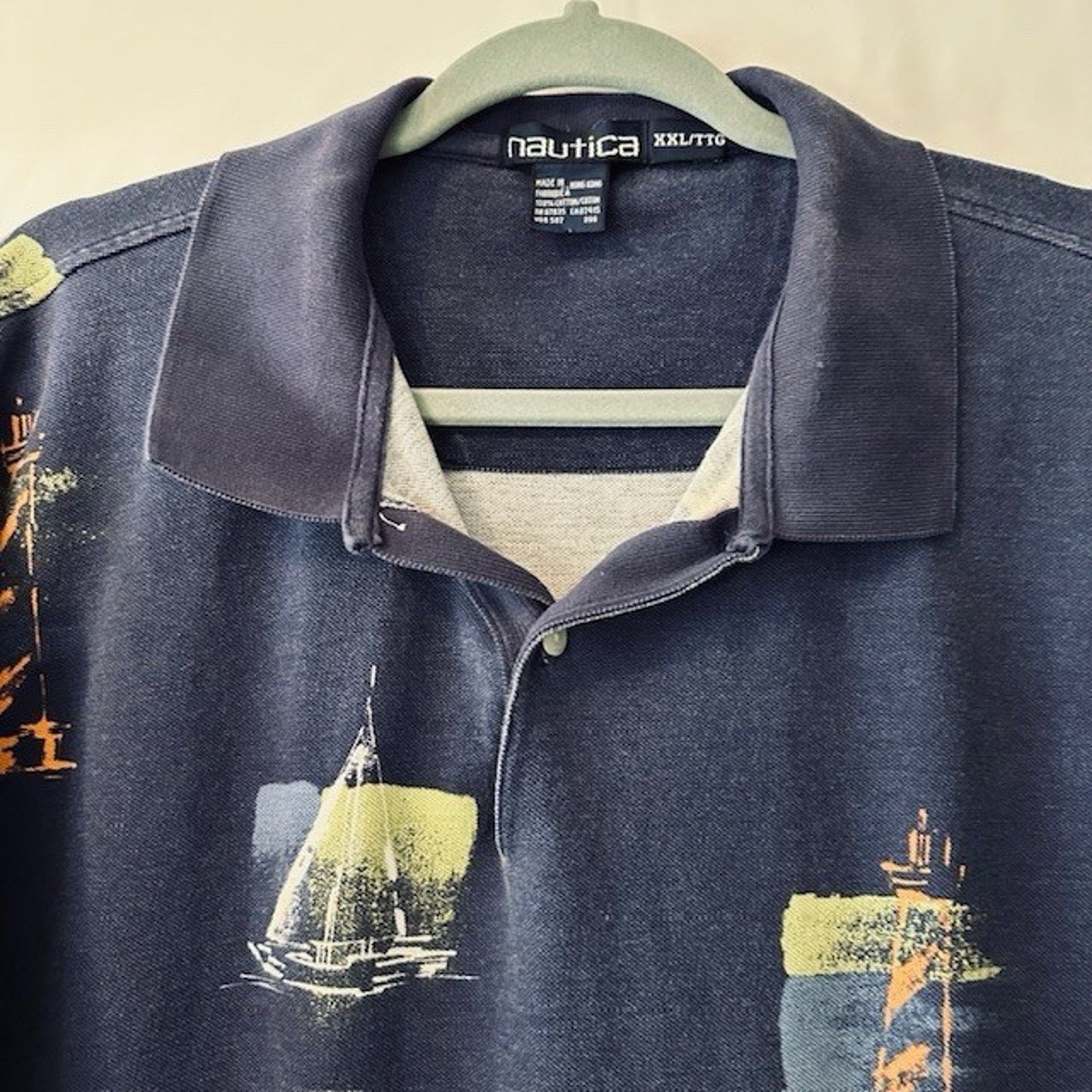 Nautica Nautica Vintage Lighthouse & Sailboat Print Polo Mens XXL Size US XXL / EU 58 / 5 - 3 Thumbnail