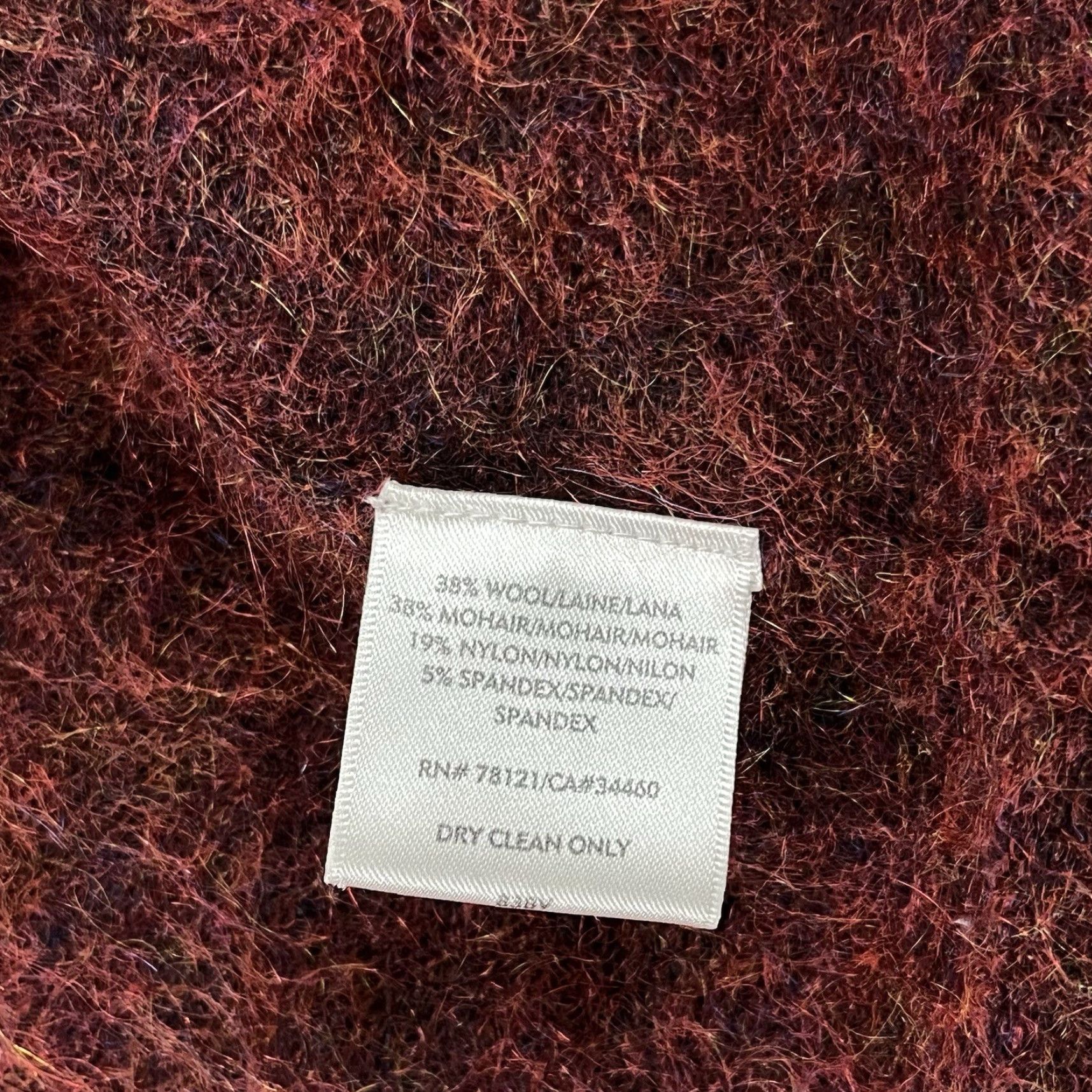 Eileen Fisher EILEEN FISHER Sweater Womens M Dark Red Wool Mohair Open Front Pullover Size M / US 6-8 / IT 42-44 - 3 Thumbnail