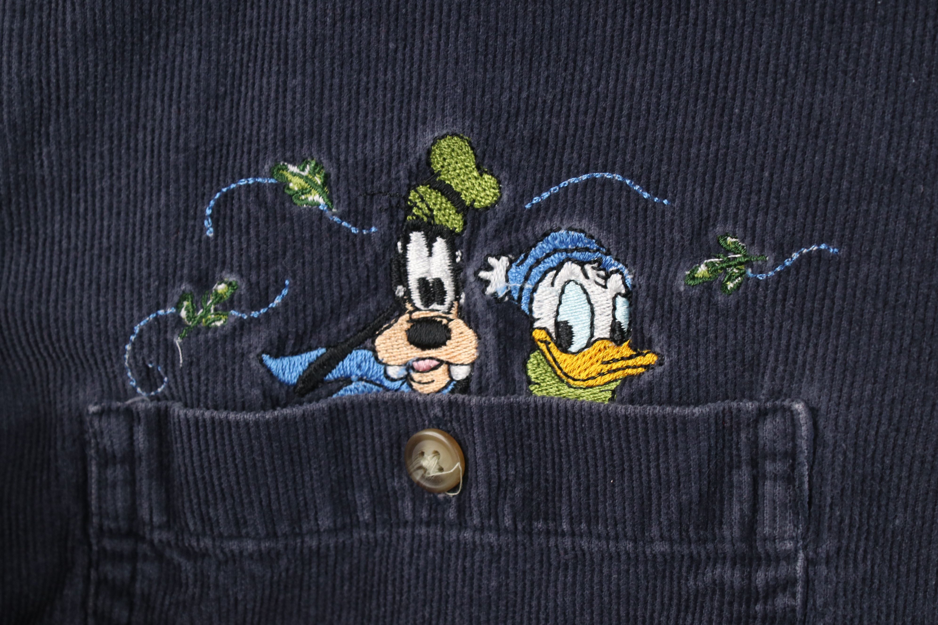 Disney Vintage 90s Disney Mickey & Friends Corduroy Button Shirt Size XXL / US 16-18 / IT 52-54 - 5 Thumbnail