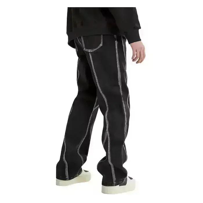 Japanese Brand Striped Black Stacked Denim Jeans Size US 32 / EU 48 - 3 Thumbnail