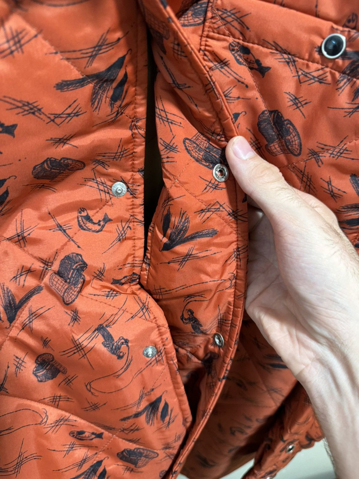Beams Plus Beams+ QUILT SHIRT NYLON - Rust fishing print Size US XL / EU 56 / 4 - 3 Thumbnail