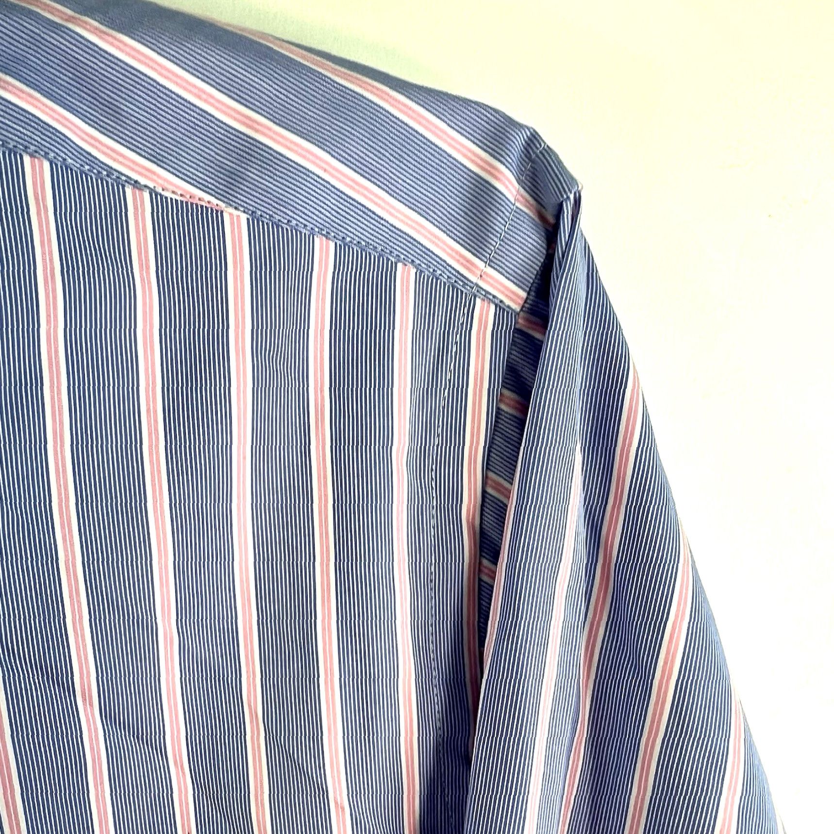Vintage VINTAGE Apposta Men's Button-Up Shirt Casual Long Sleeve Cotton 4XL Blue Pink Striped Made in Italy Size US XXL / EU 58 / 5 - 2 Thumbnail