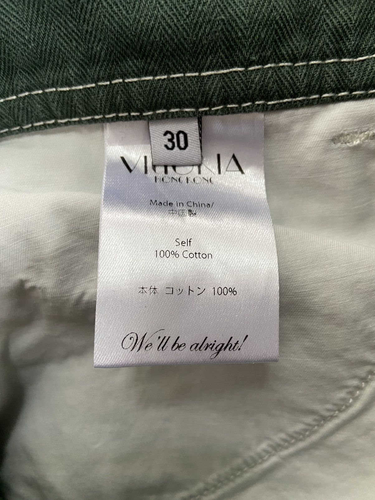 Vintage Olive Herringbone twill double knee work pants Size US 30 / EU 46 - 4 Thumbnail
