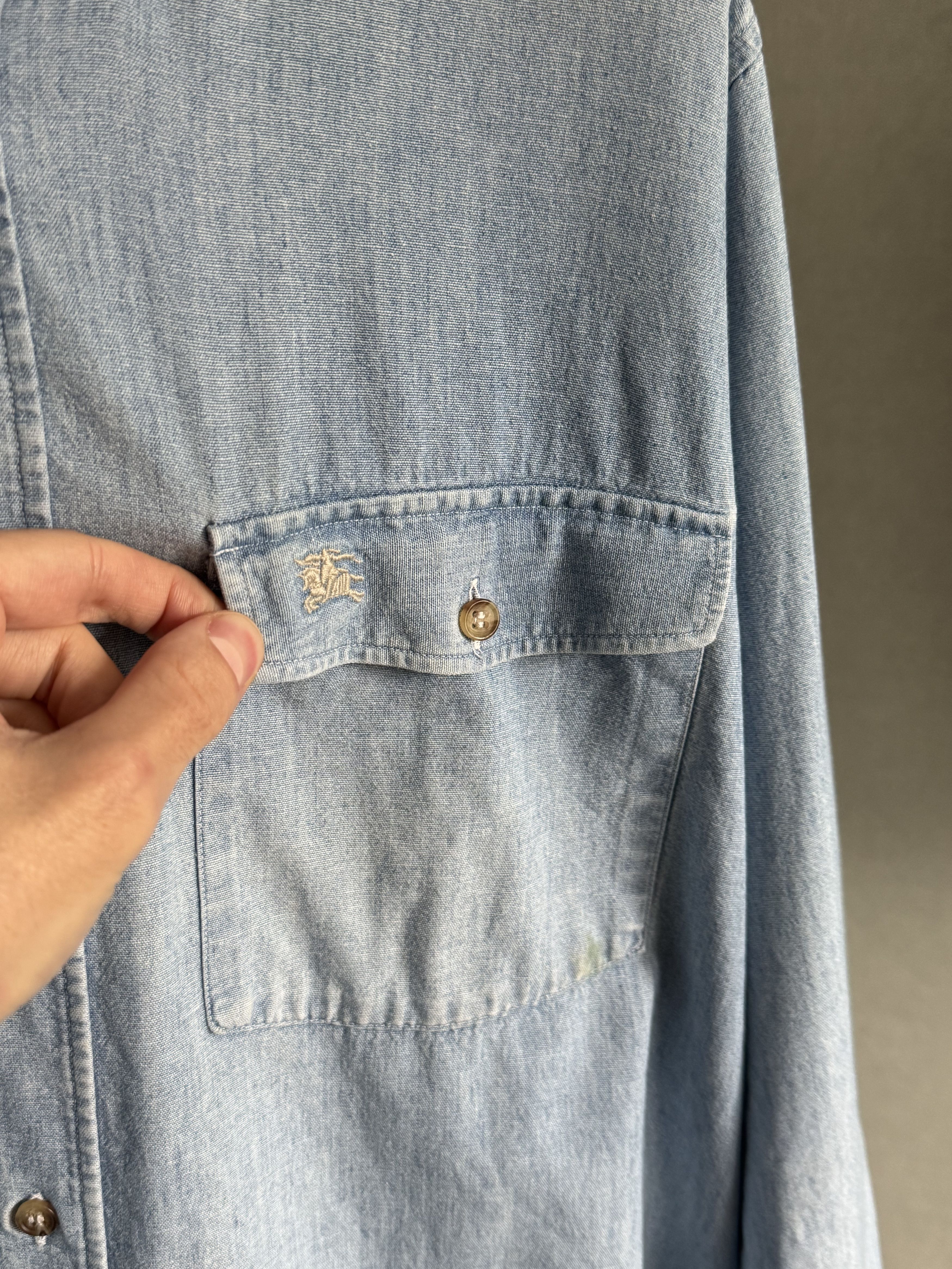 Burberry × Vintage Vintage Burberry Denim Shirt Size US M / EU 48-50 / 2 - 8 Thumbnail