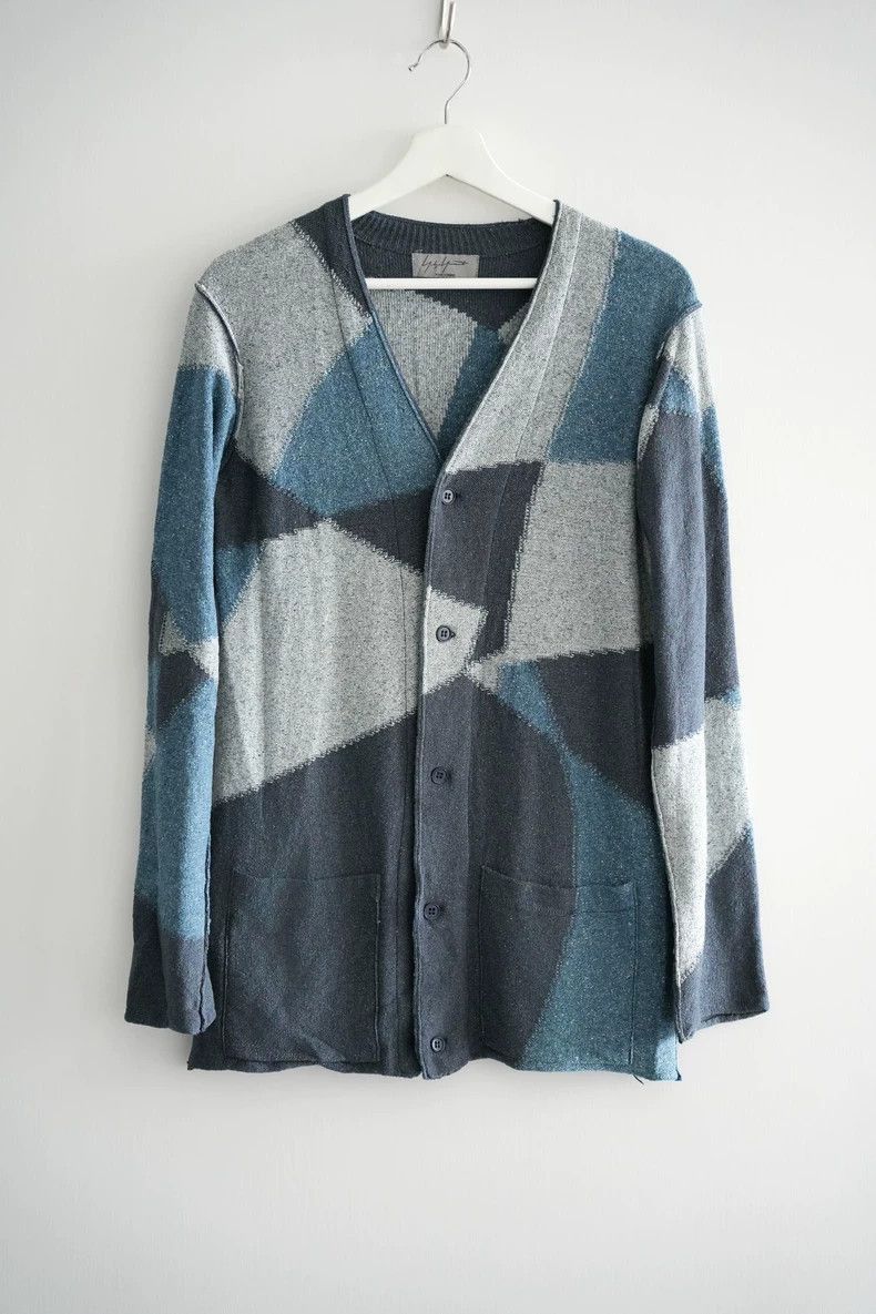 Yohji Yamamoto Yohji Yamamoto Yohji Yamamoto Geometric Silk Cardigan Swea Size US M / EU 48-50 / 2 - 1 Thumbnail