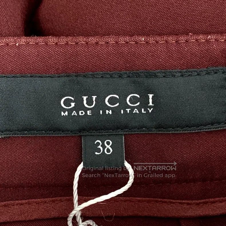 Gucci Gucci Dark red cotton casual trousers Size 25" / US 0 / IT 36 - 5 Thumbnail
