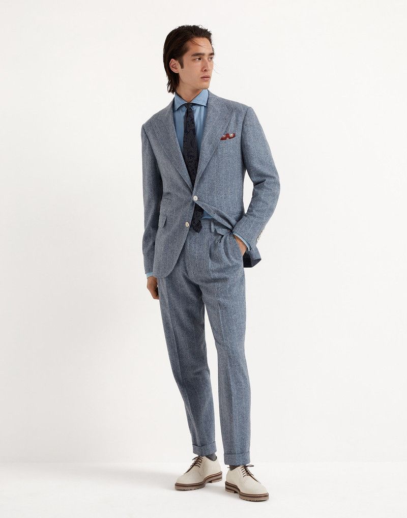 Brunello Cucinelli o1w1db10226 Suit Type Jacket in Bright Blue Size US M / EU 48-50 / 2 - 2 Thumbnail