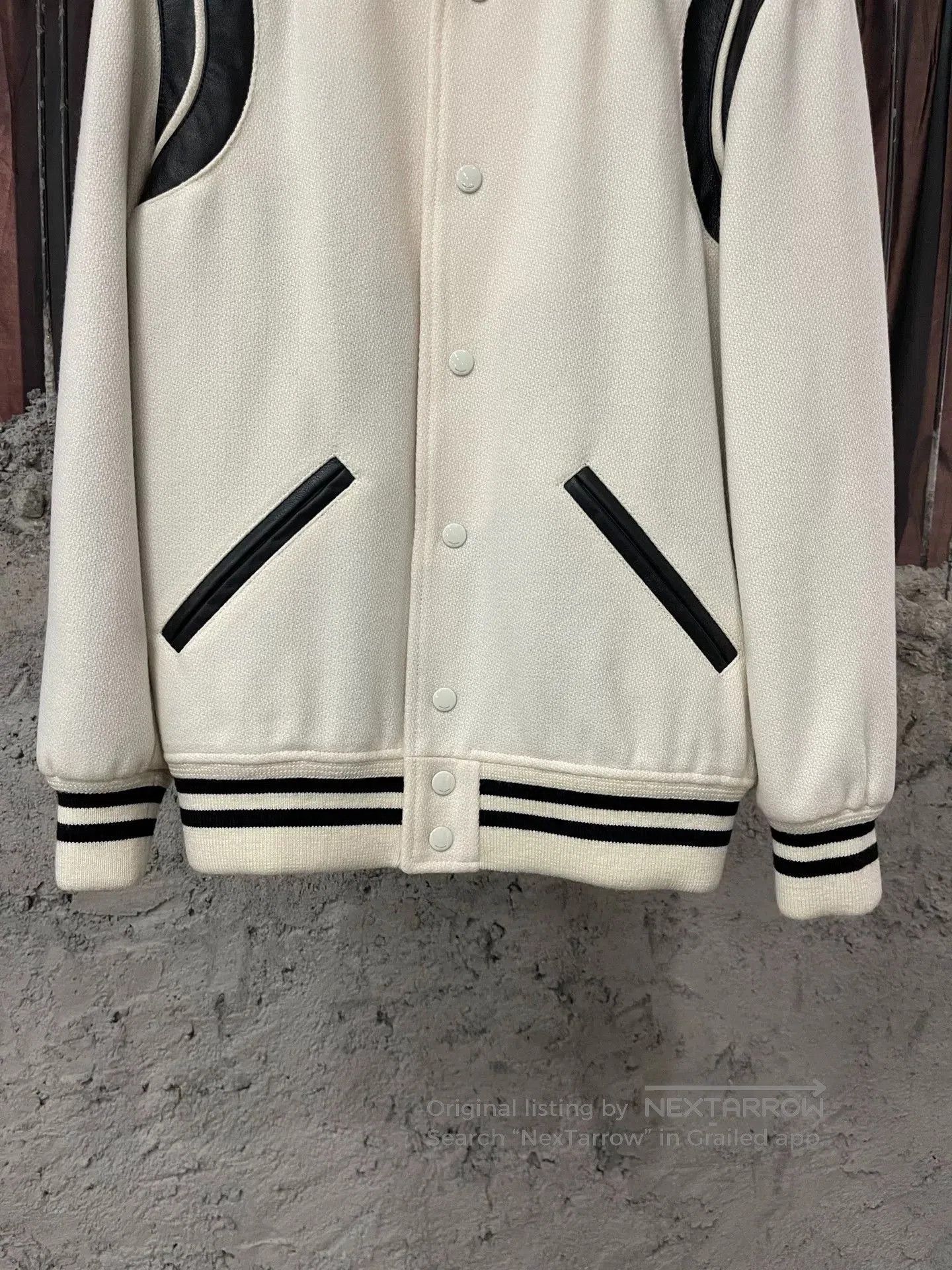 Saint Laurent Paris Saint Laurent White Baseball Jacket. Size US XS / EU 42 / 0 - 4 Thumbnail