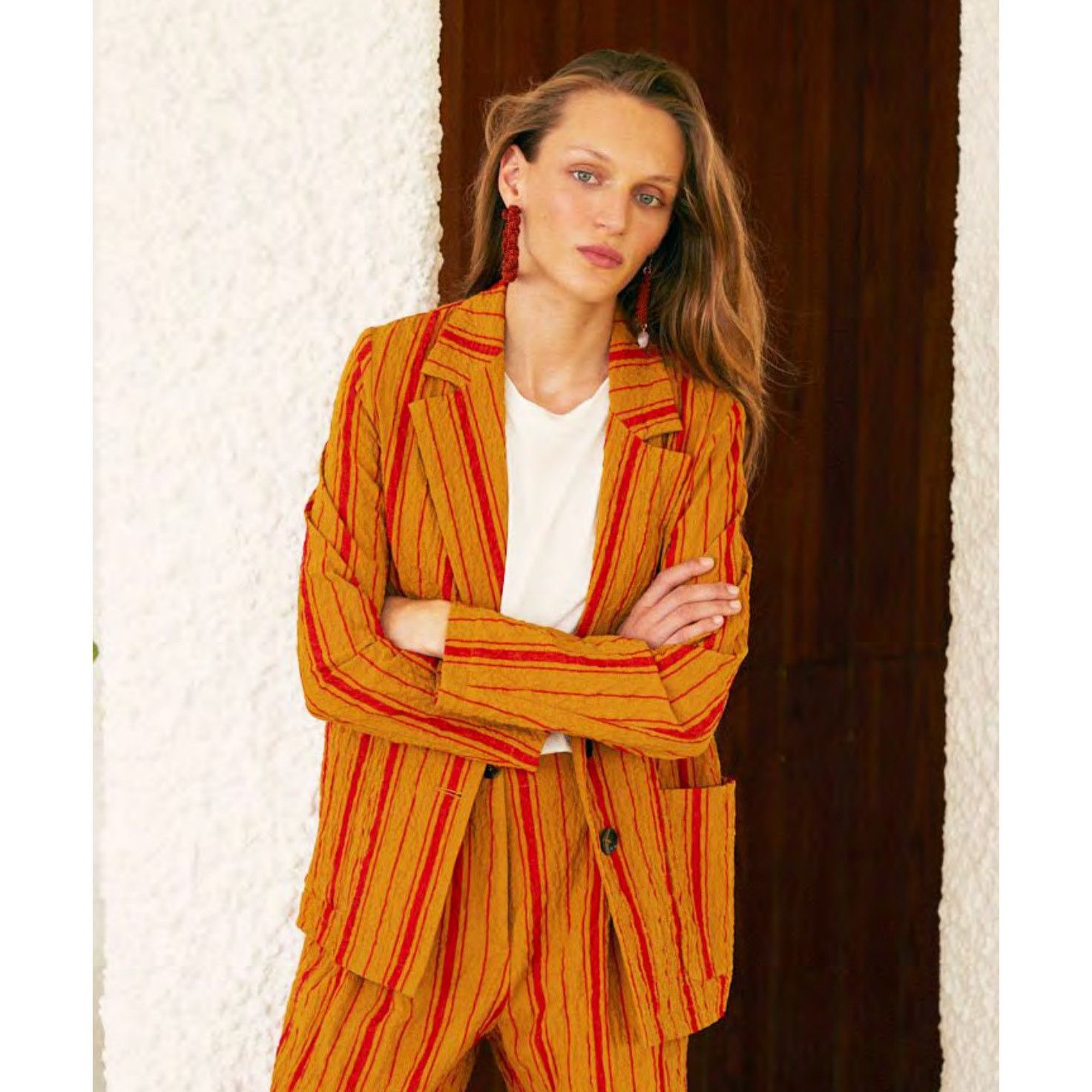 Other MOMONI Omaha Blazer Jacket Striped Mustard Yellow IT 42 US 6 Size M / US 6-8 / IT 42-44 - 11 Thumbnail