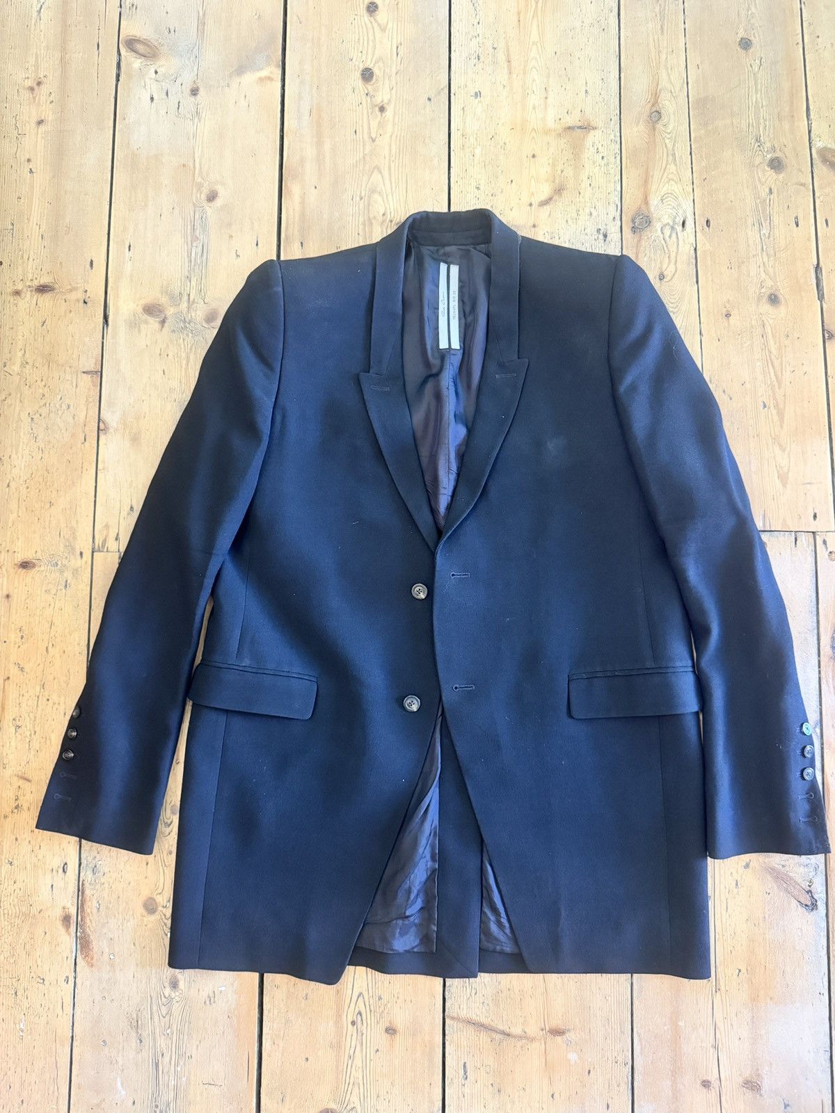 Rick Owens Tecuatl Tatlin tailored jacket in wool crepe Size 40L - 2 Thumbnail