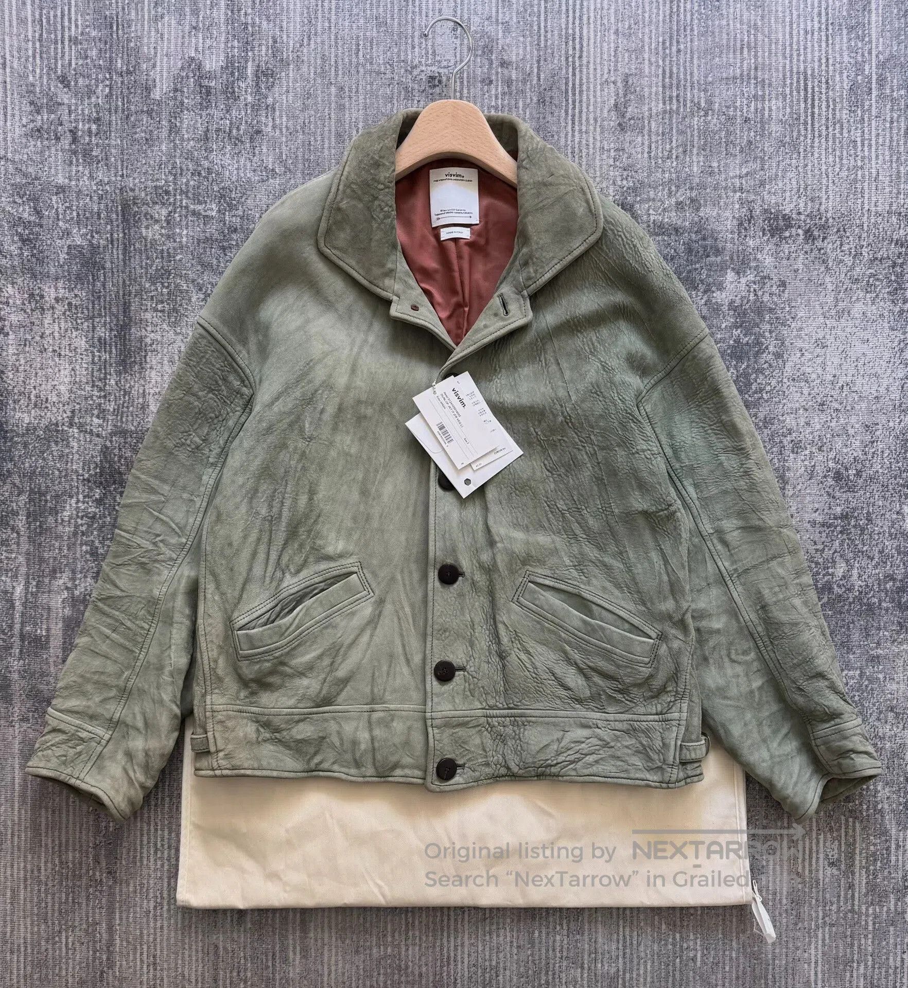 Visvim visvim dunlop jacket in green leather. Size US S / EU 44-46 / 1 - 1 Thumbnail