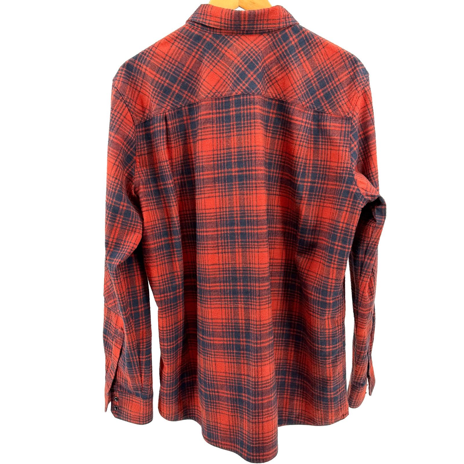 L.L. Bean Red Navy Plaid Snap Front Flannel Shirt Size US L / EU 52-54 / 3 - 3 Thumbnail