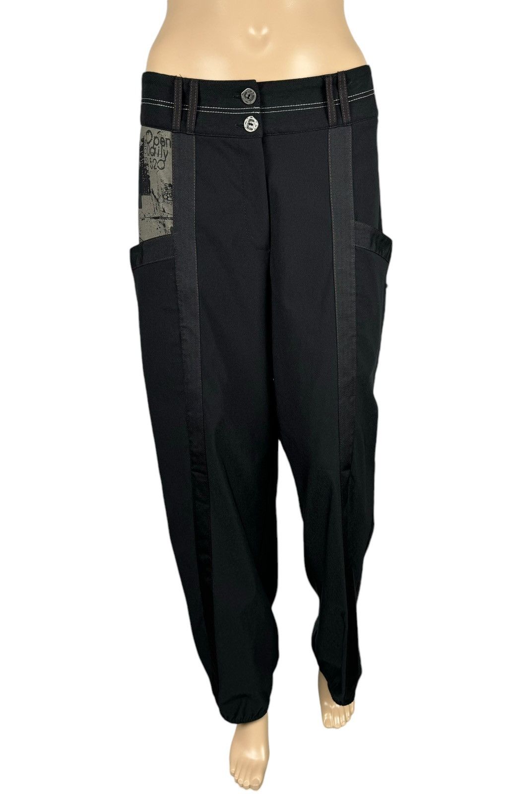 Designer E-Avant Garde Baggy Cotton-Spandex Pants size 3 Size 29" - 2 Thumbnail