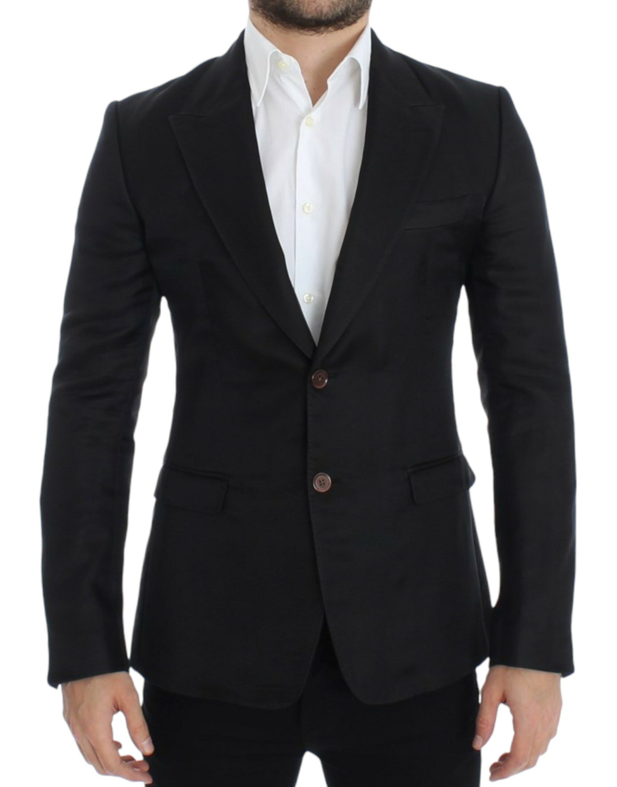 Dolce & Gabbana Elegant Black Silk Blend Two-Button Men's Blazer Size 38R - 1 Thumbnail