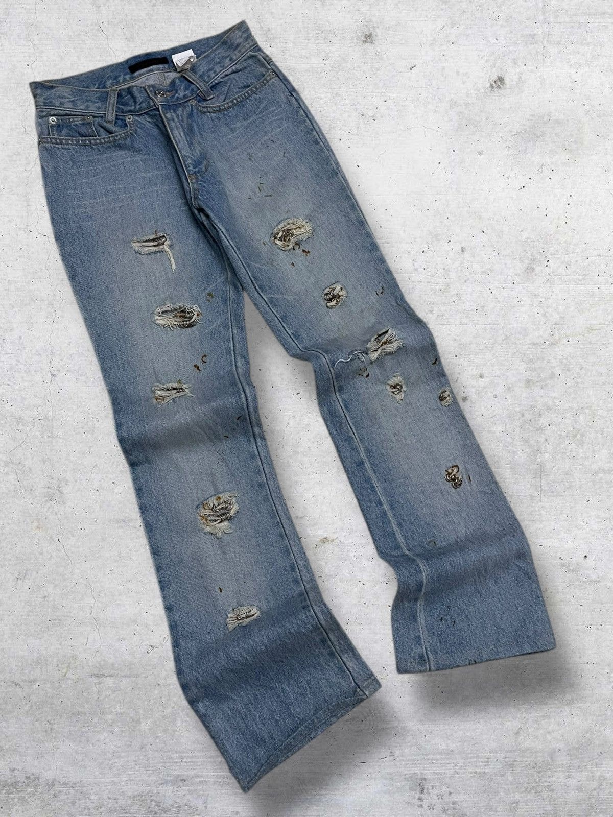 If Six Was Nine VINTAGE DONA MARIE JAPAN DESIGNER FLARED PIERCING WASHED Size US 27 - 2 Thumbnail