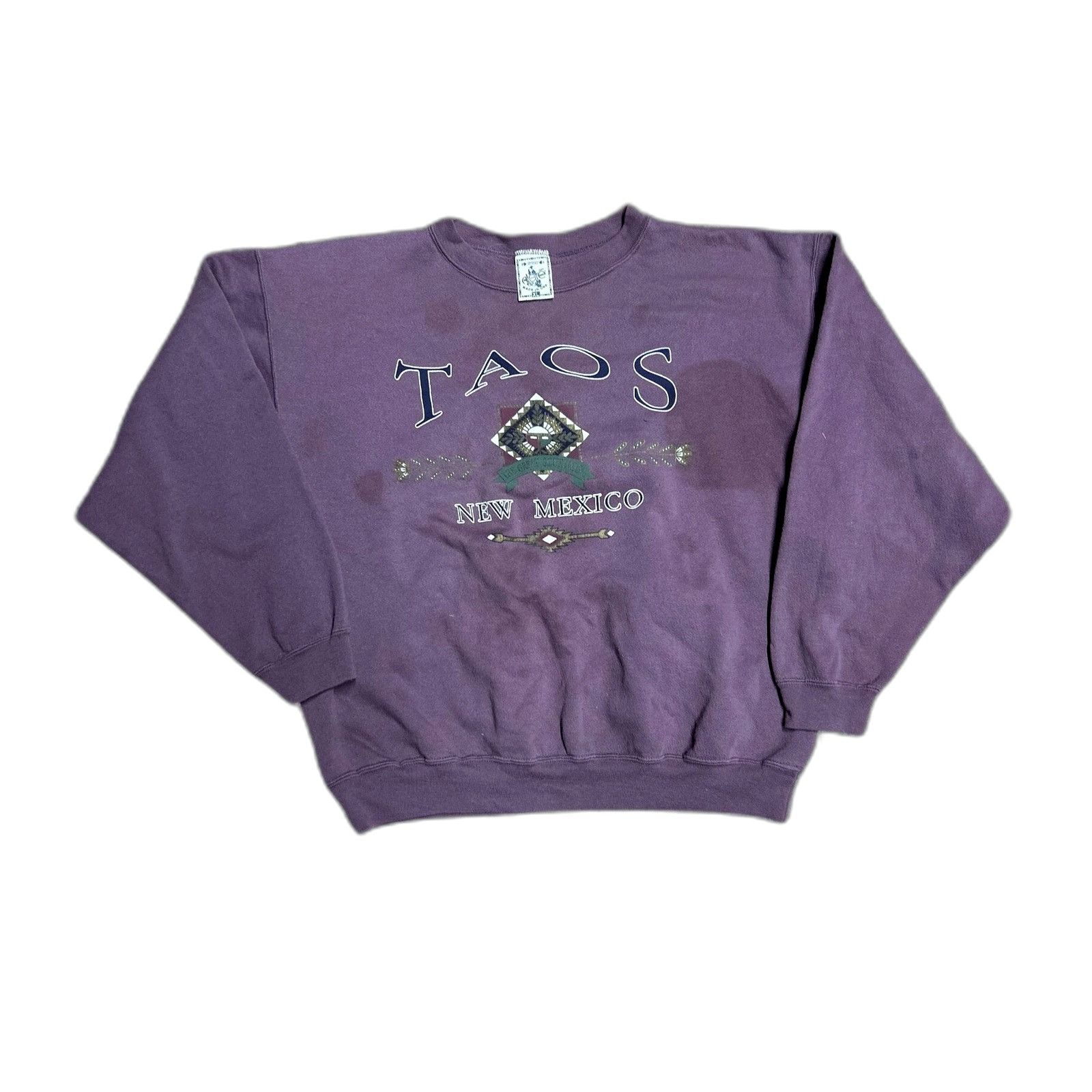 Vintage Vintage Taos New Mexco Sweatshirt Purple Flawed New Mexico G Size US XL / EU 56 / 4 - 1 Thumbnail