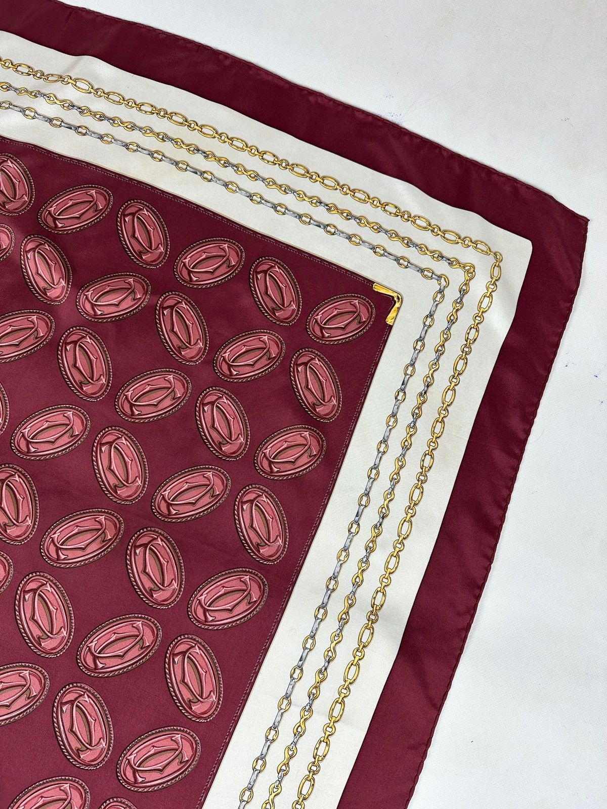 Cartier Vintage Must De Cartier Monogram Silk Scarf Size ONE SIZE - 11 Thumbnail