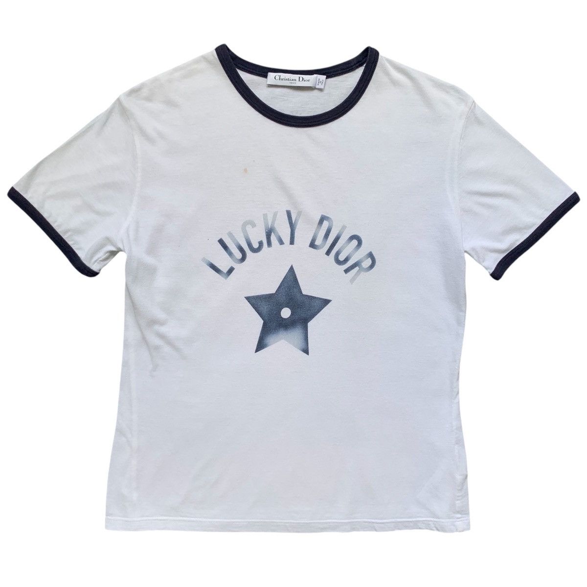 Dior 2022 Christian Dior "Lucky Dior" Ringer White Shirt Size L / US 10 / IT 46 - 1 Thumbnail