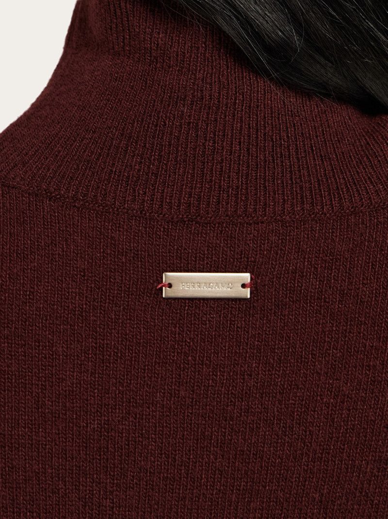 Salvatore Ferragamo o1s1rm0526 Knitted Mockneck Sweater in Brown Size L / US 10 / IT 46 - 5 Thumbnail