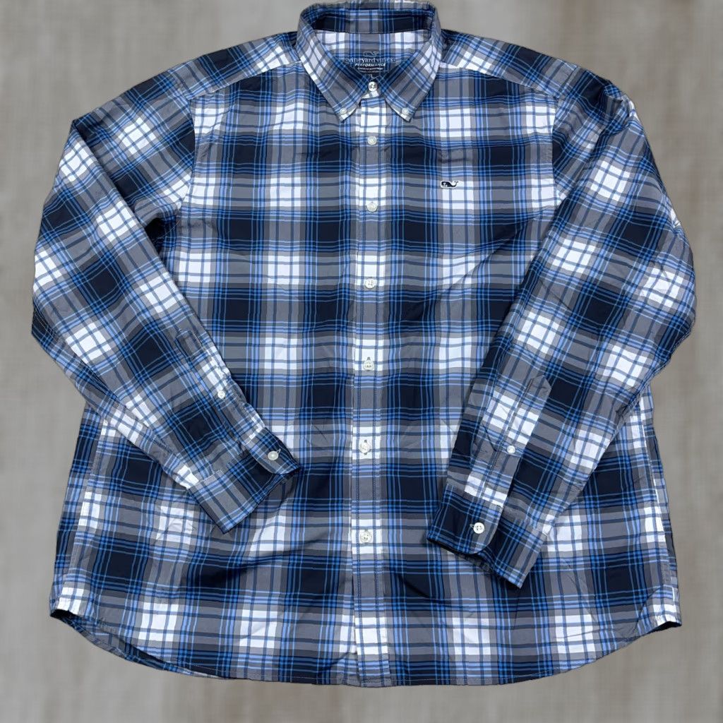 Vineyard Vines Vineyard Vines Shirt Men XL Black Plaid Button-Up Nylon Classic Size US XL / EU 56 / 4 - 1 Thumbnail