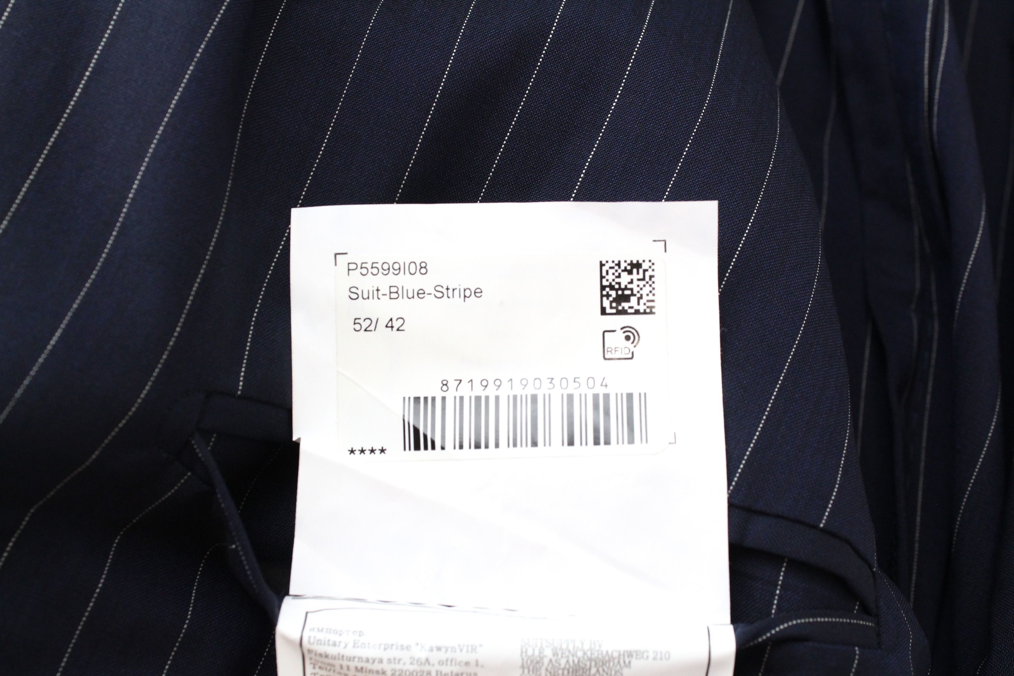 Suitsupply JORT UK42R Navy Slim Striped Blazer 60421 Size 42R - 8 Thumbnail