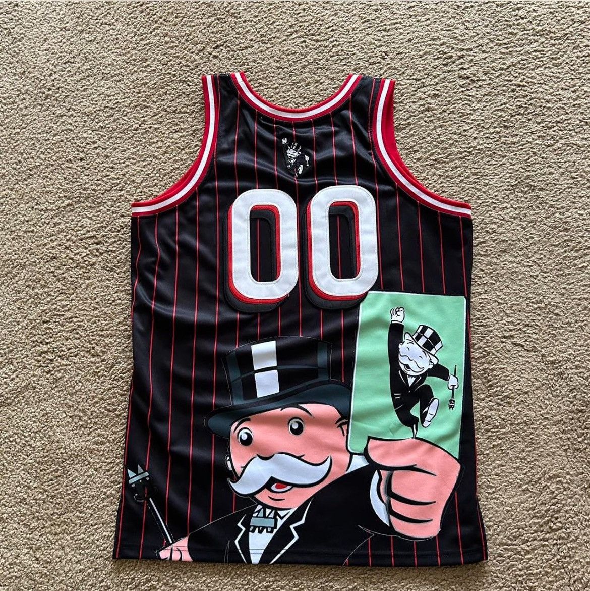 Other Custom Black and Red Striped Monopoly Jersey Size US L / EU 52-54 / 3 - 2 Thumbnail