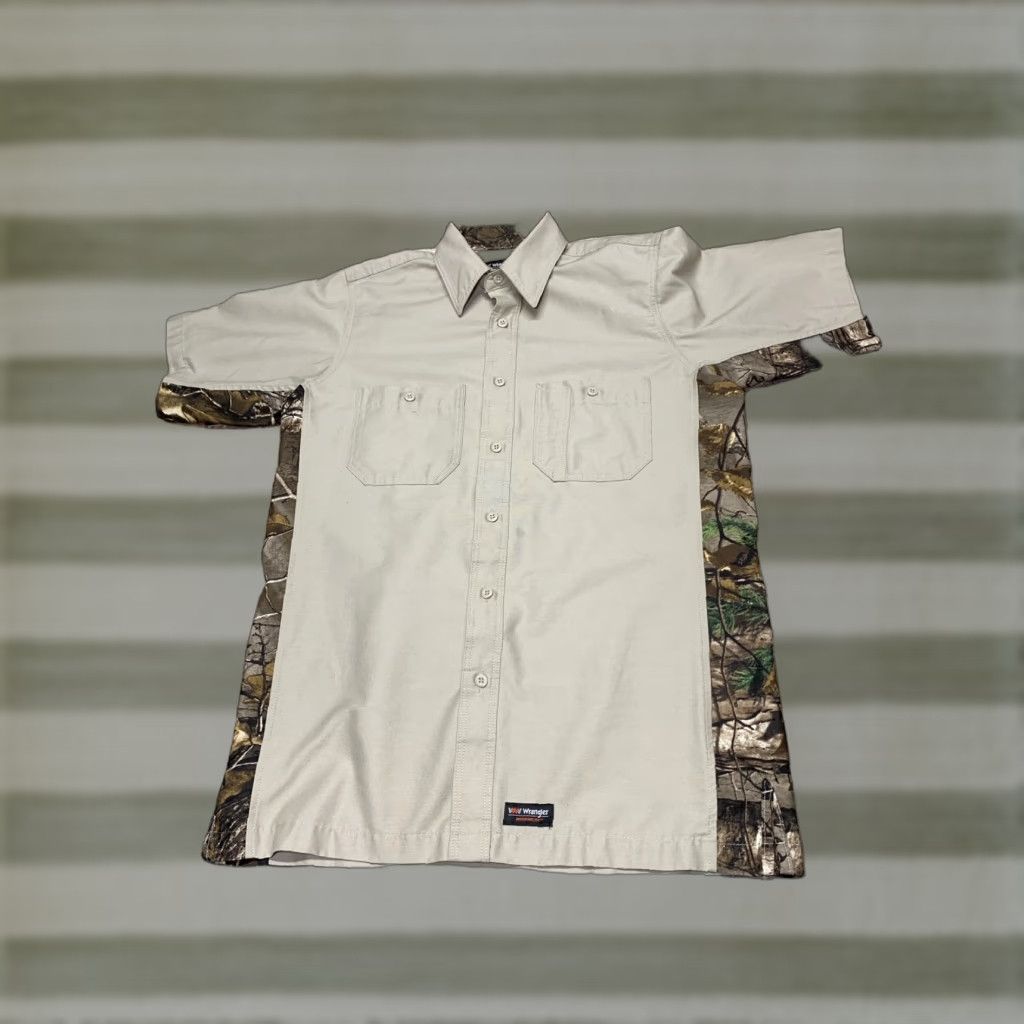 Wrangler Wrangler Workwear Short Sleeve Button Down Mens Medium Shirt Brown Camo Size US M / EU 48-50 / 2 - 1 Thumbnail
