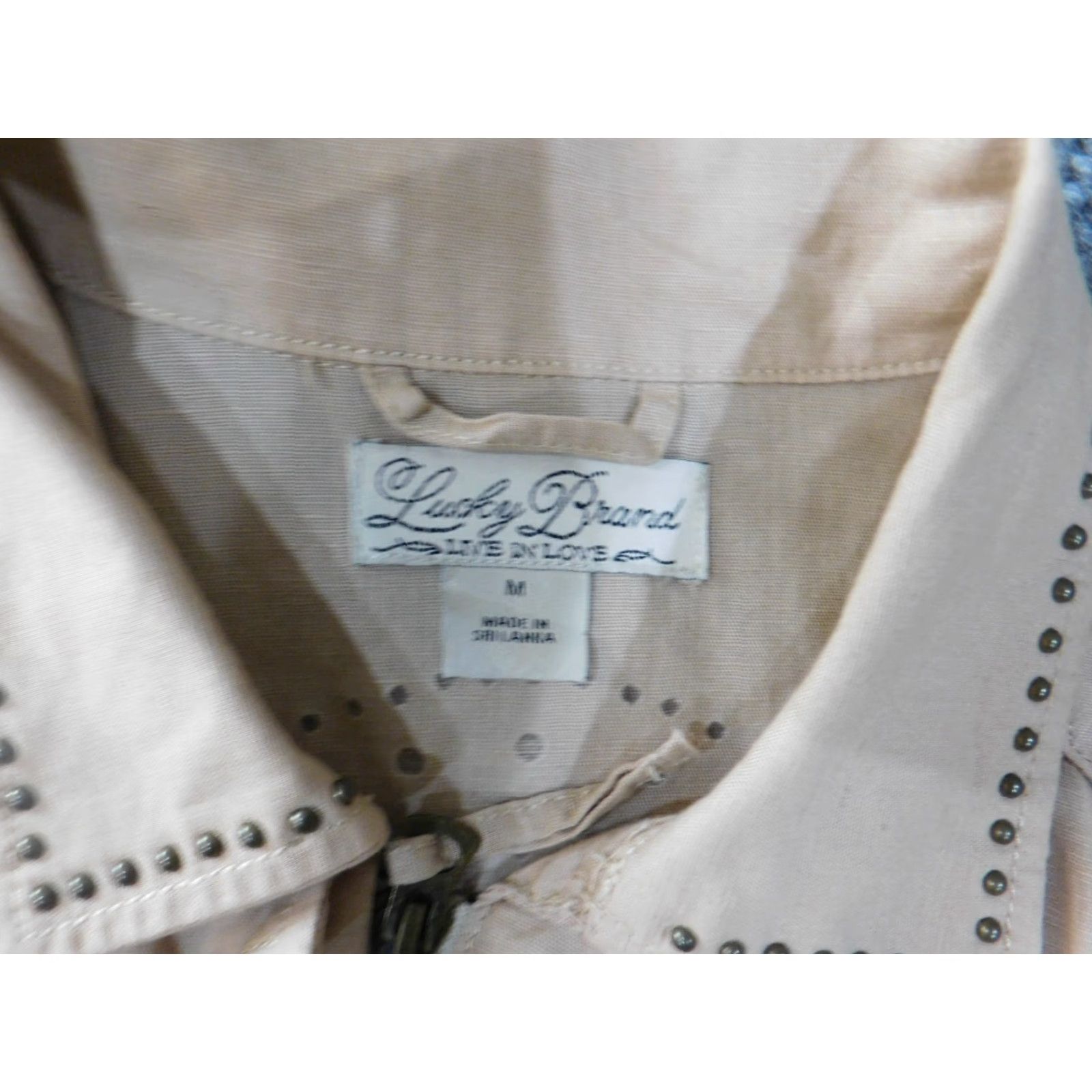 Lucky Brand Lucky Brand Jacket Womens M Beige Linen Blend Zip Casual Size M / US 6-8 / IT 42-44 - 5 Thumbnail