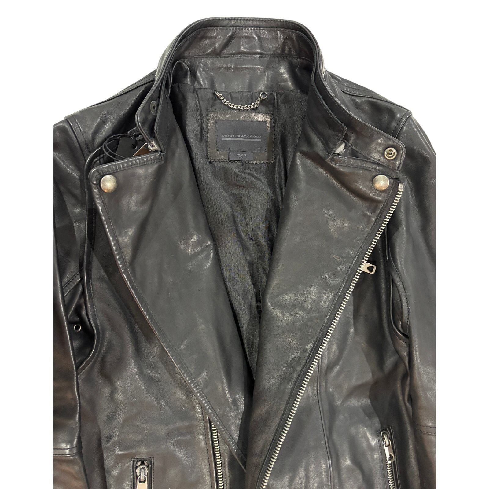 Diesel *R45 DIESEL Men's Leather Motorcycle Jacket Black Size 44 Size US S / EU 44-46 / 1 - 6 Thumbnail