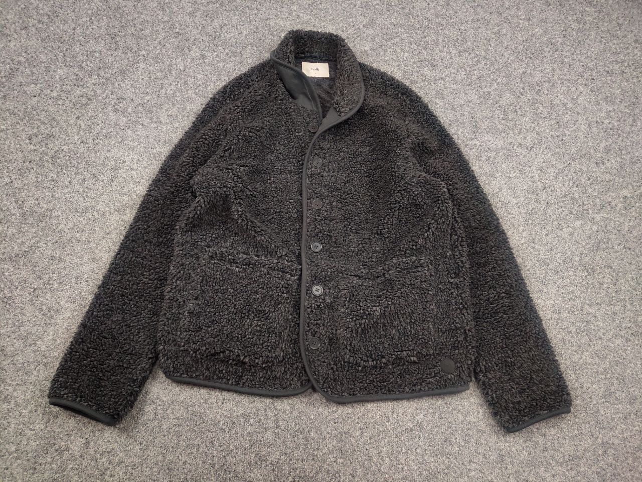 Folk Folk Design Teddy Fleece Sherpa Gray Overshirt Pocket Jacket Size US S / EU 44-46 / 1 - 3 Thumbnail