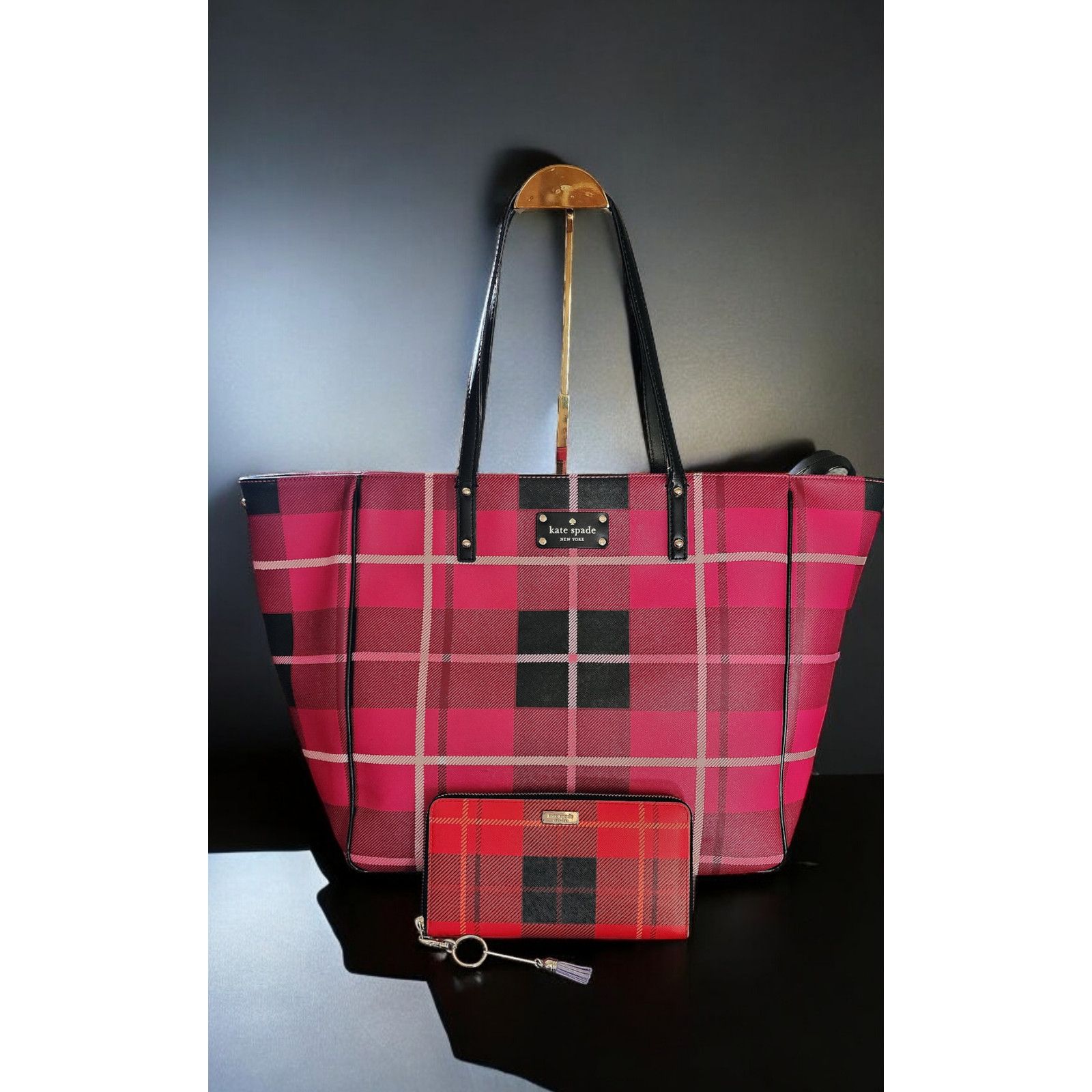 Kate Spade Kate Spade Ellison Avenue Sidney Tote Bag, Plaid and wallet Size ONE SIZE - 2 Thumbnail
