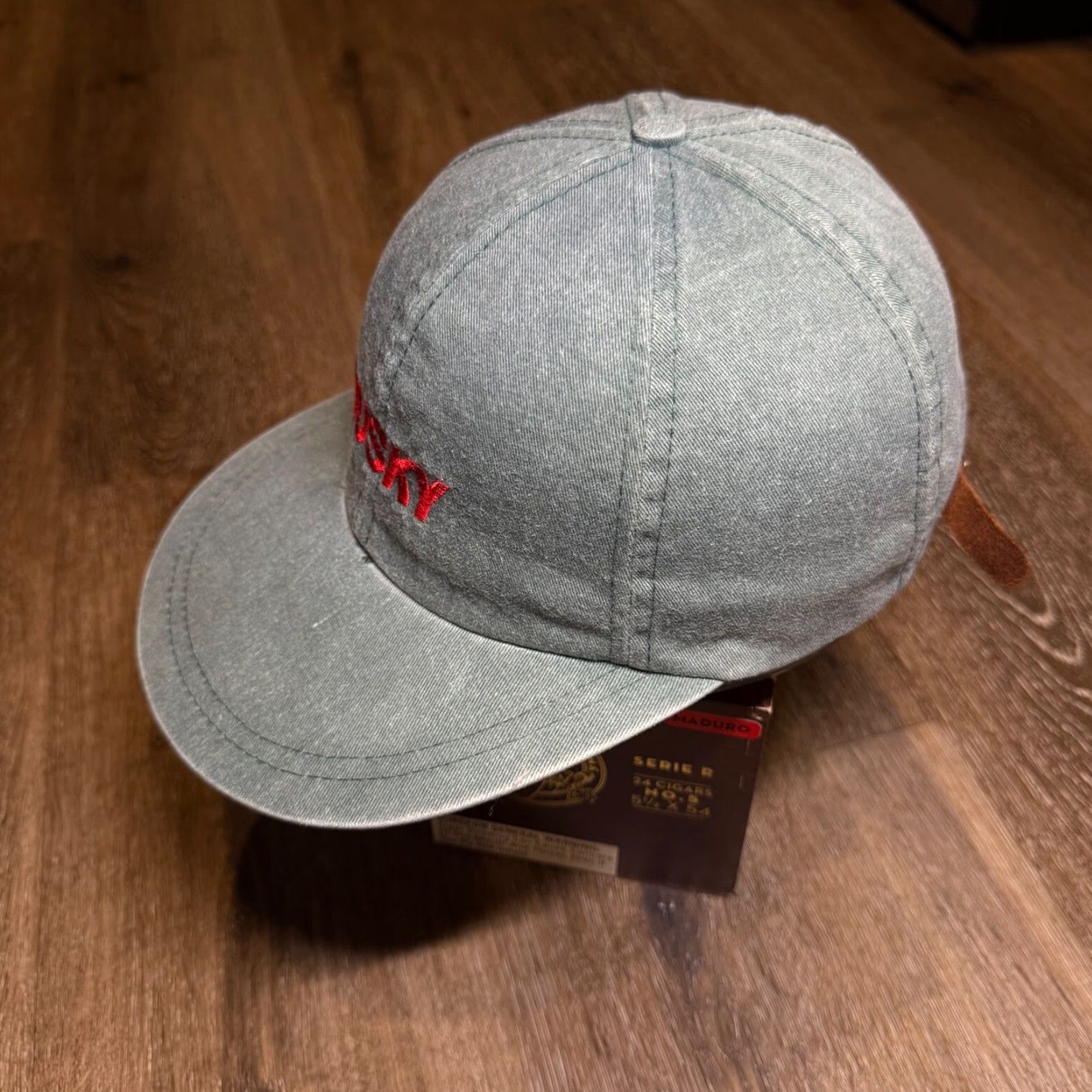 Vintage Husky Hat Adjustable Strap Back Denim Cap Green Mens One Size Baseball Cap Casual Everyday Cap Size ONE SIZE - 2 Thumbnail