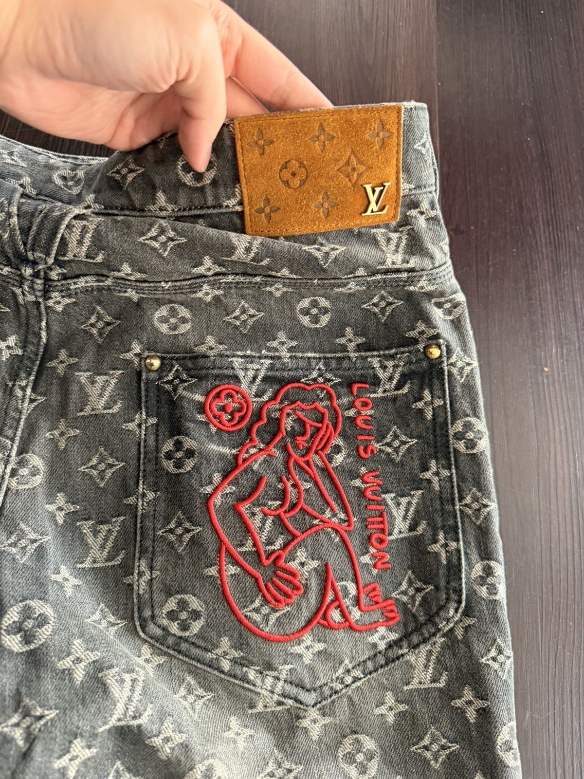 Louis Vuitton Louis Vuitton Monogram Black Denim Size US 33 - 5 Thumbnail