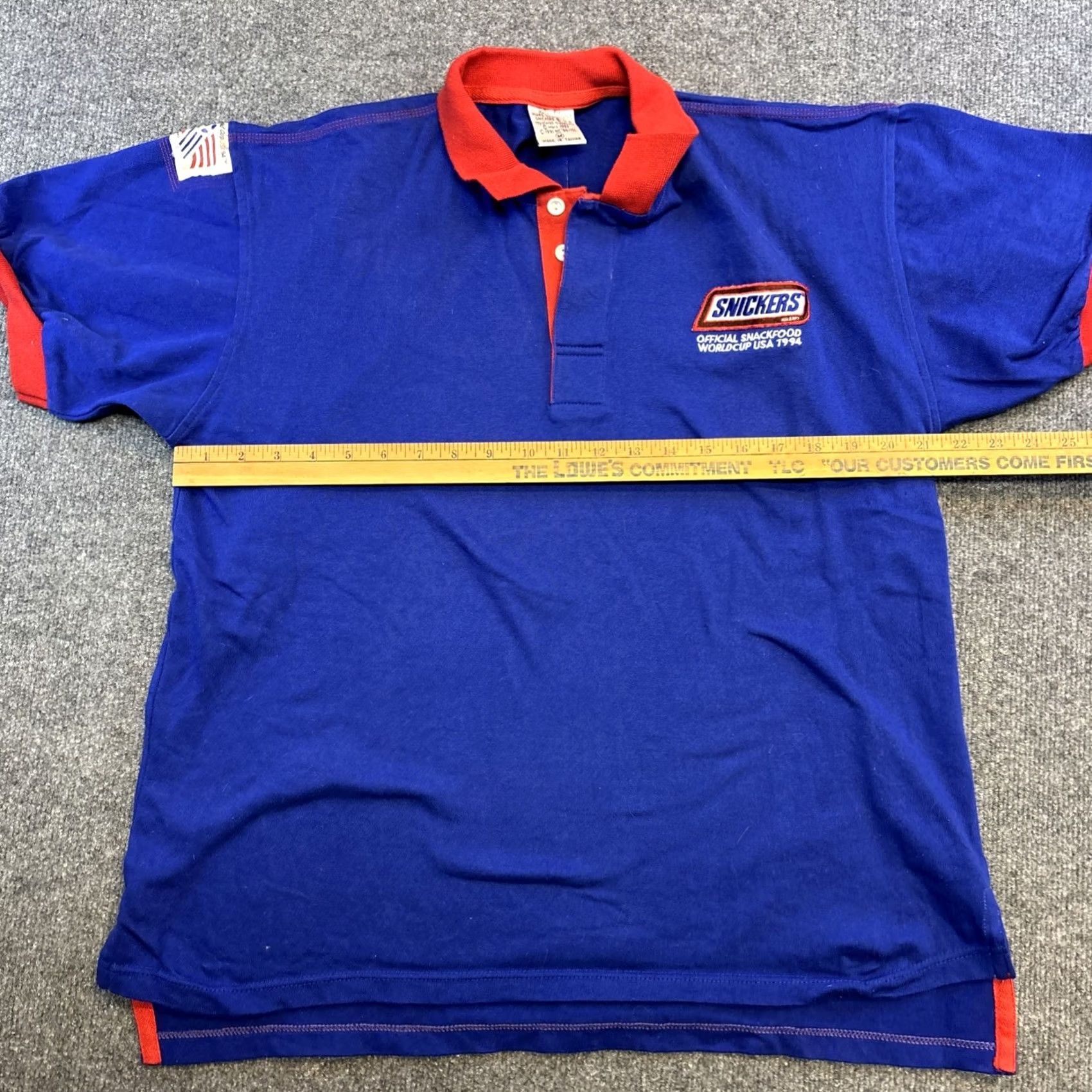 Vintage VINTAGE Snickers Promo World Cup USA 1994 Fits Medium Boxy Blue Polo Shirt 90s Shirt Mens Blue Polo 1990s USA USA 1994 Snickers World Cup Shirt Size US M / EU 48-50 / 2 - 4 Thumbnail
